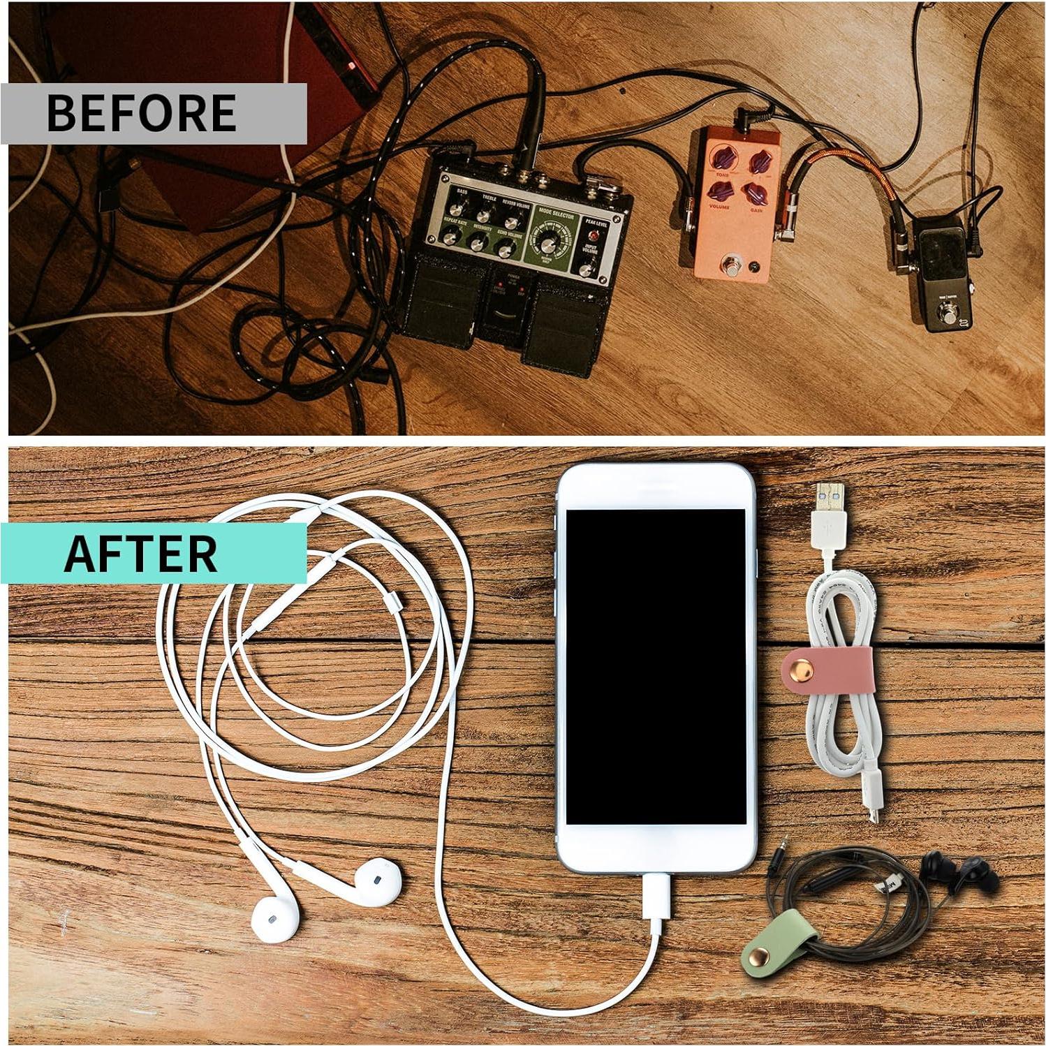 Organizador de Cables Thinp 6 Piezas Cuero PU Compacto