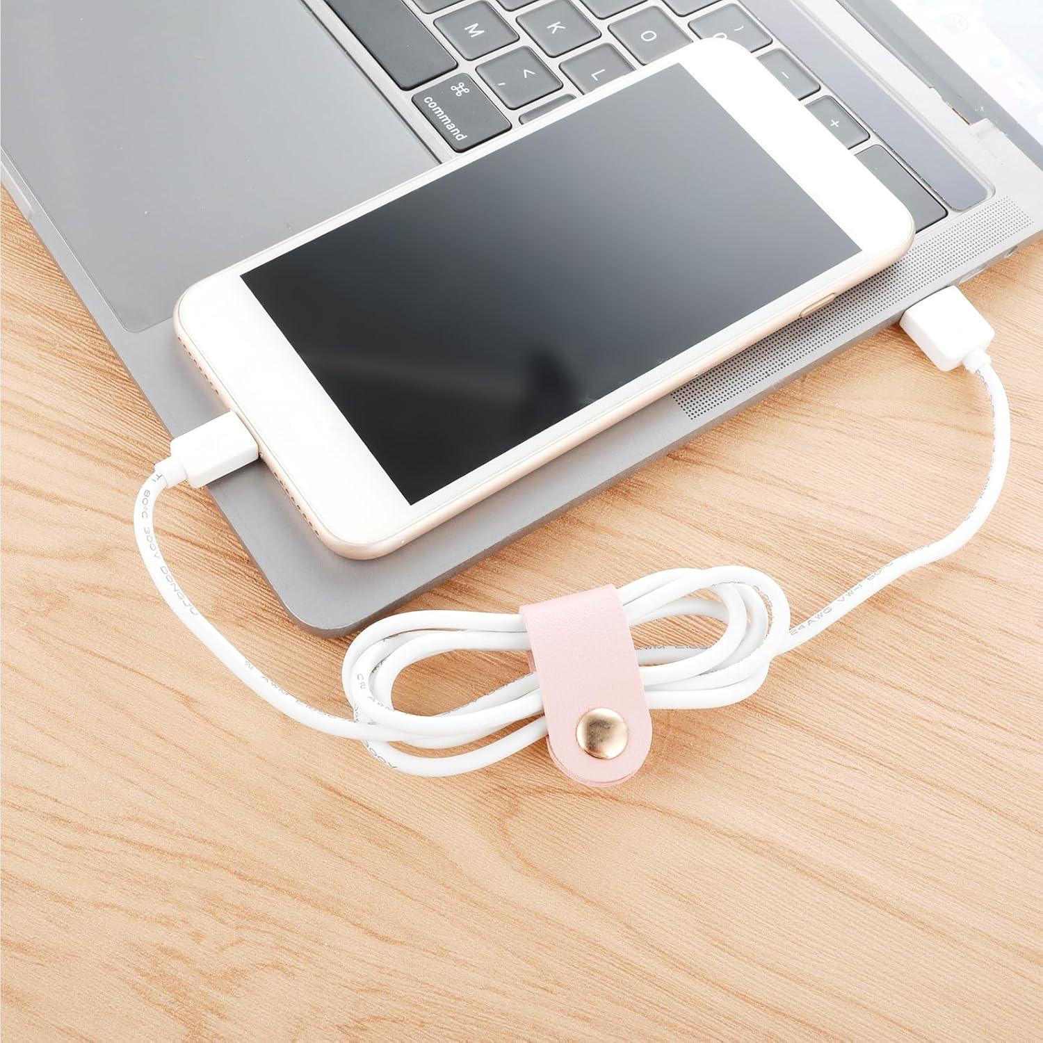 Organizador de Cables Thinp 6 Piezas Cuero PU Compacto