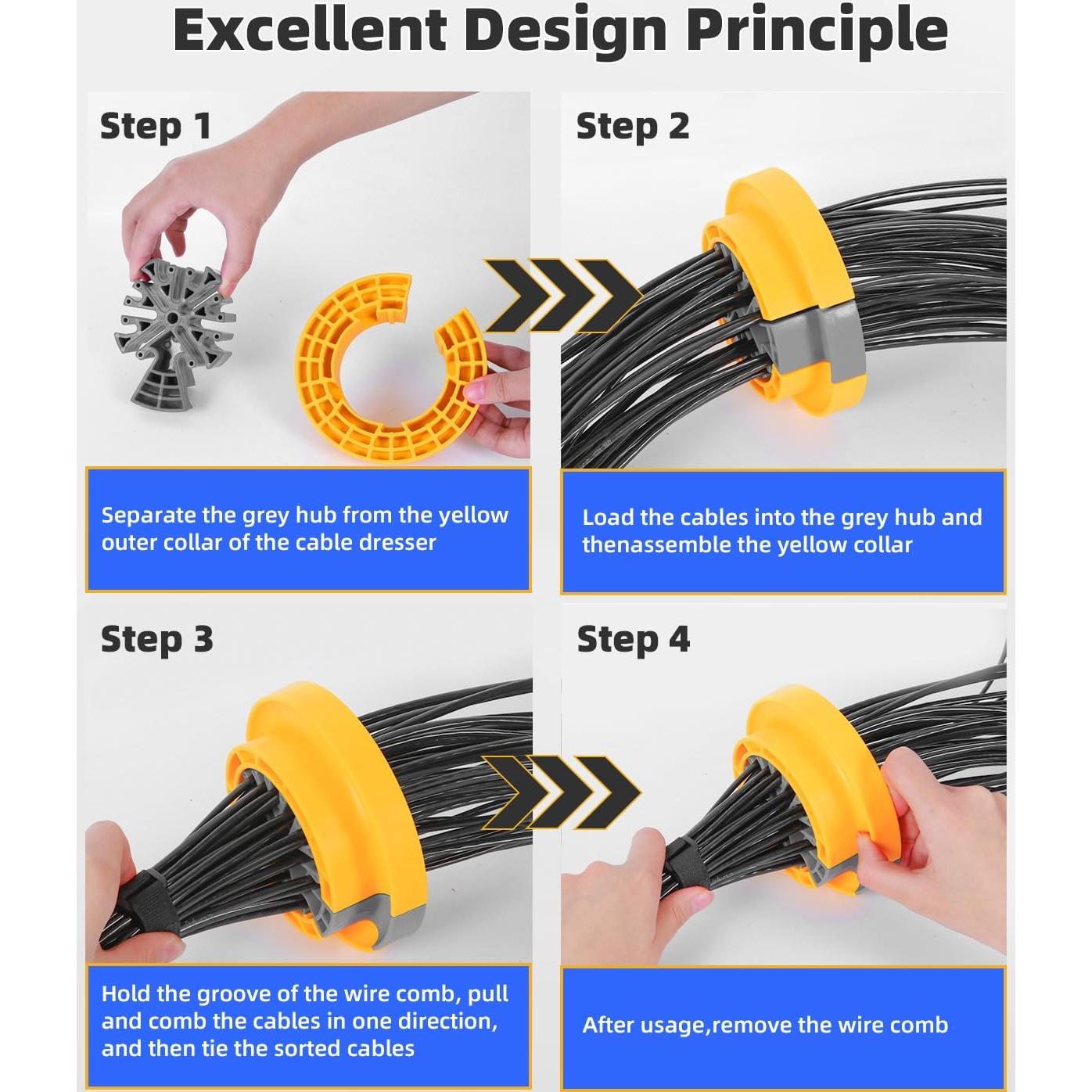 Peine de Cable Hixeto para Cables de Red hasta 9.15 mm