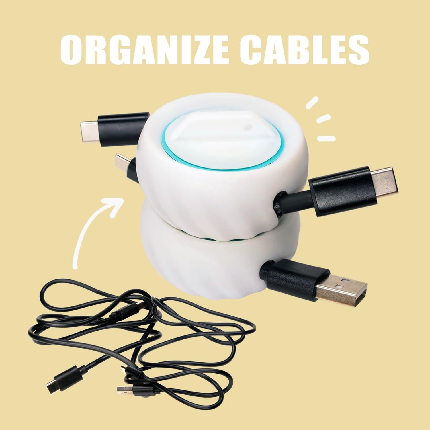 Organizador de Cables Relio Rlo-001, Blanco y Turquesa, 1.22 m