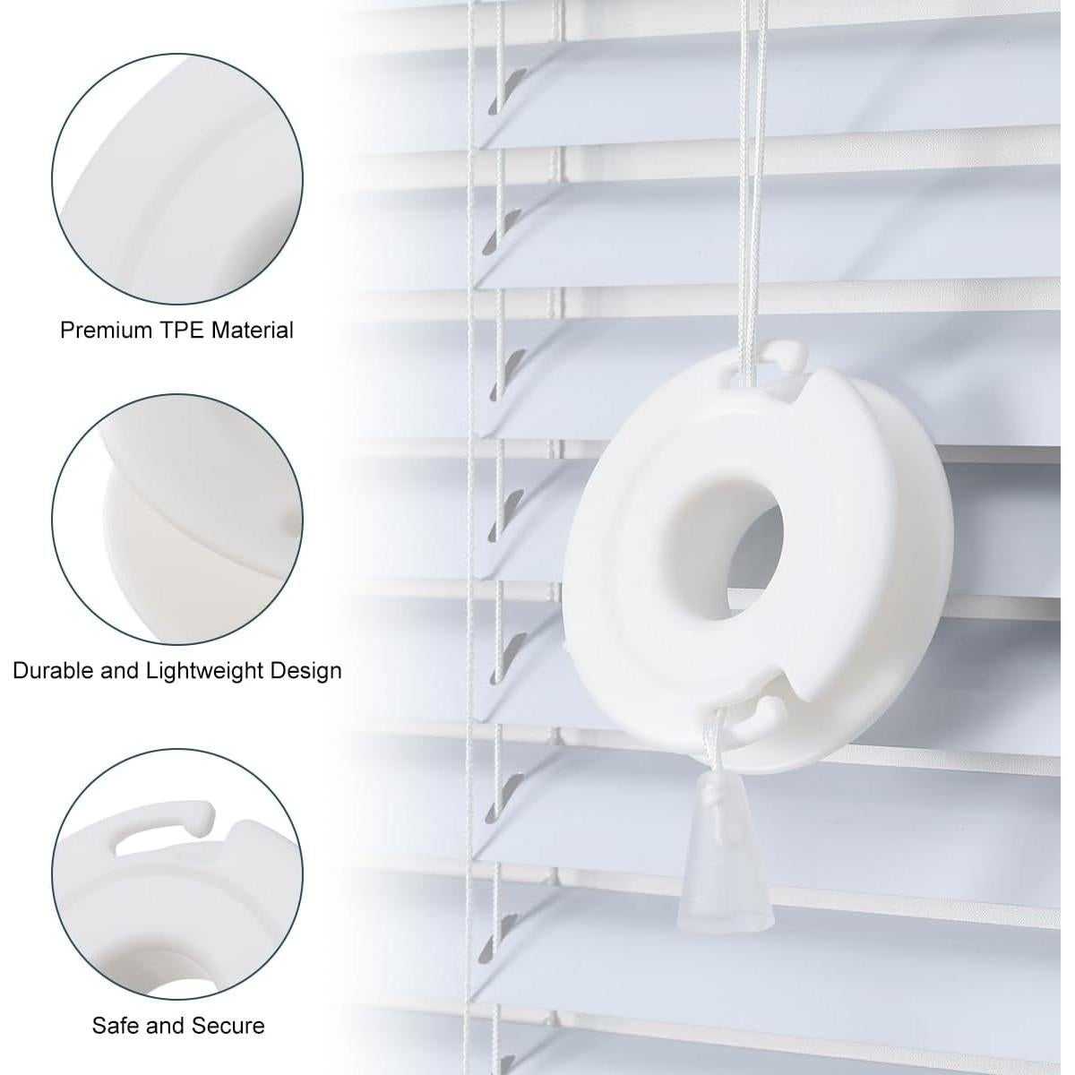 Enrollador de Cuerda de Persiana Lenink - 4 Piezas, Blanco, Sin Taladro