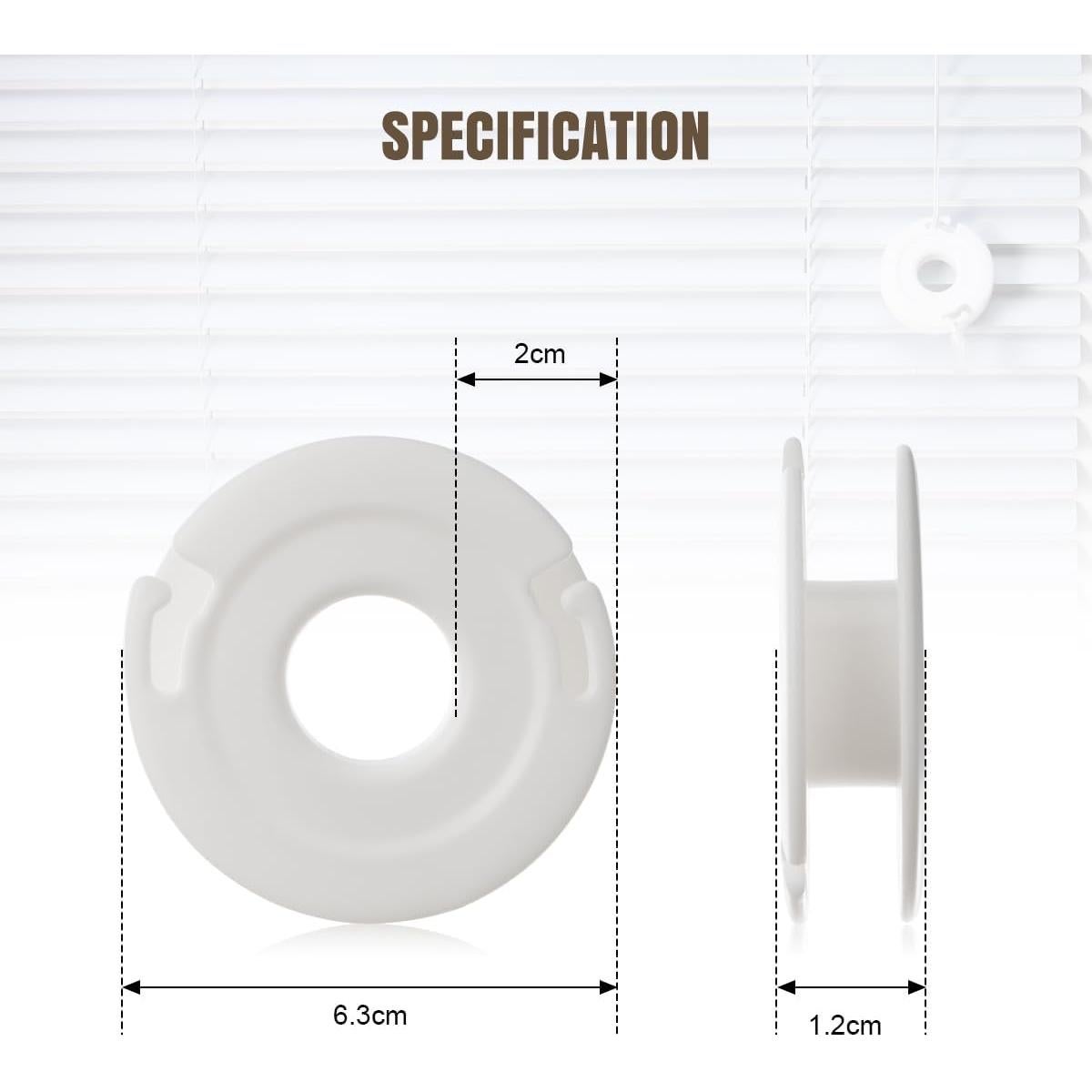 Enrollador de Cuerda de Persiana Lenink - 4 Piezas, Blanco, Sin Taladro
