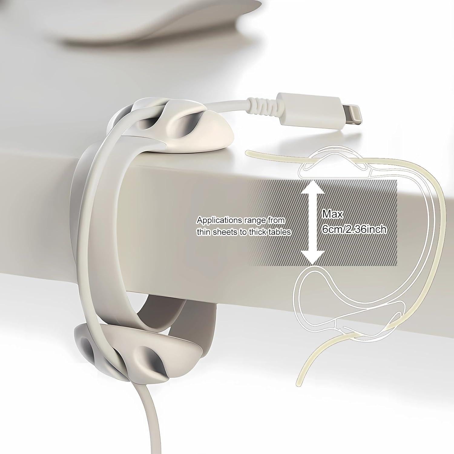 6 Clips Organizador de Cables Silicona ZEUP - Soporte USB