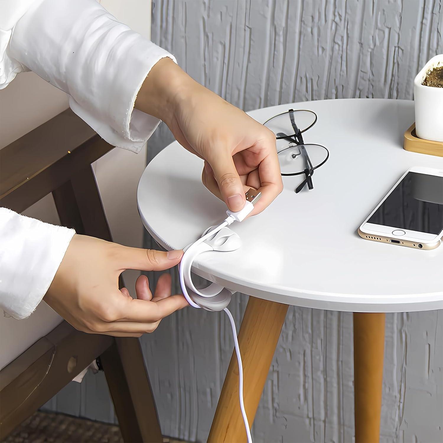 6 Clips Organizador de Cables Silicona ZEUP - Soporte USB