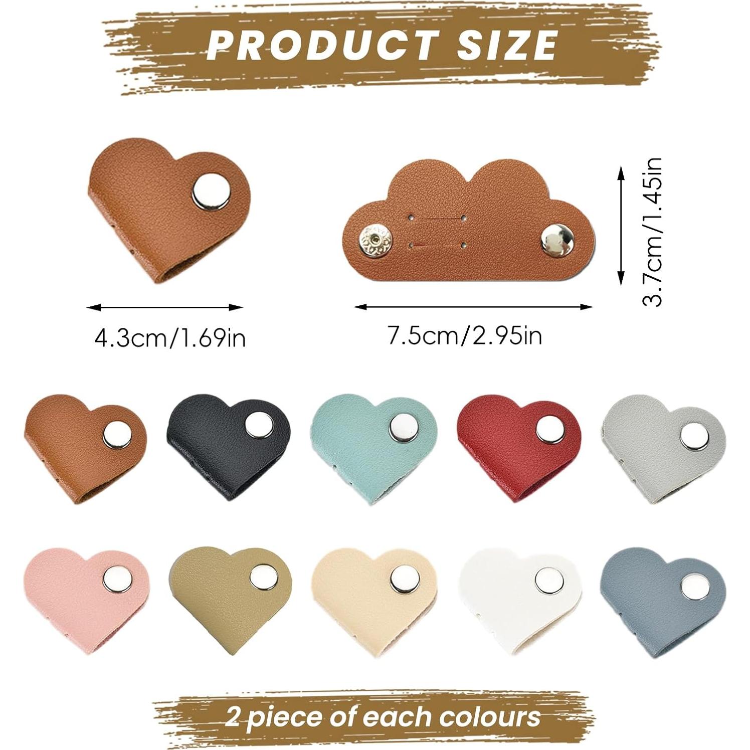 20 Organizadores de Cables Corazón PU Wzttdm - 10 Colores