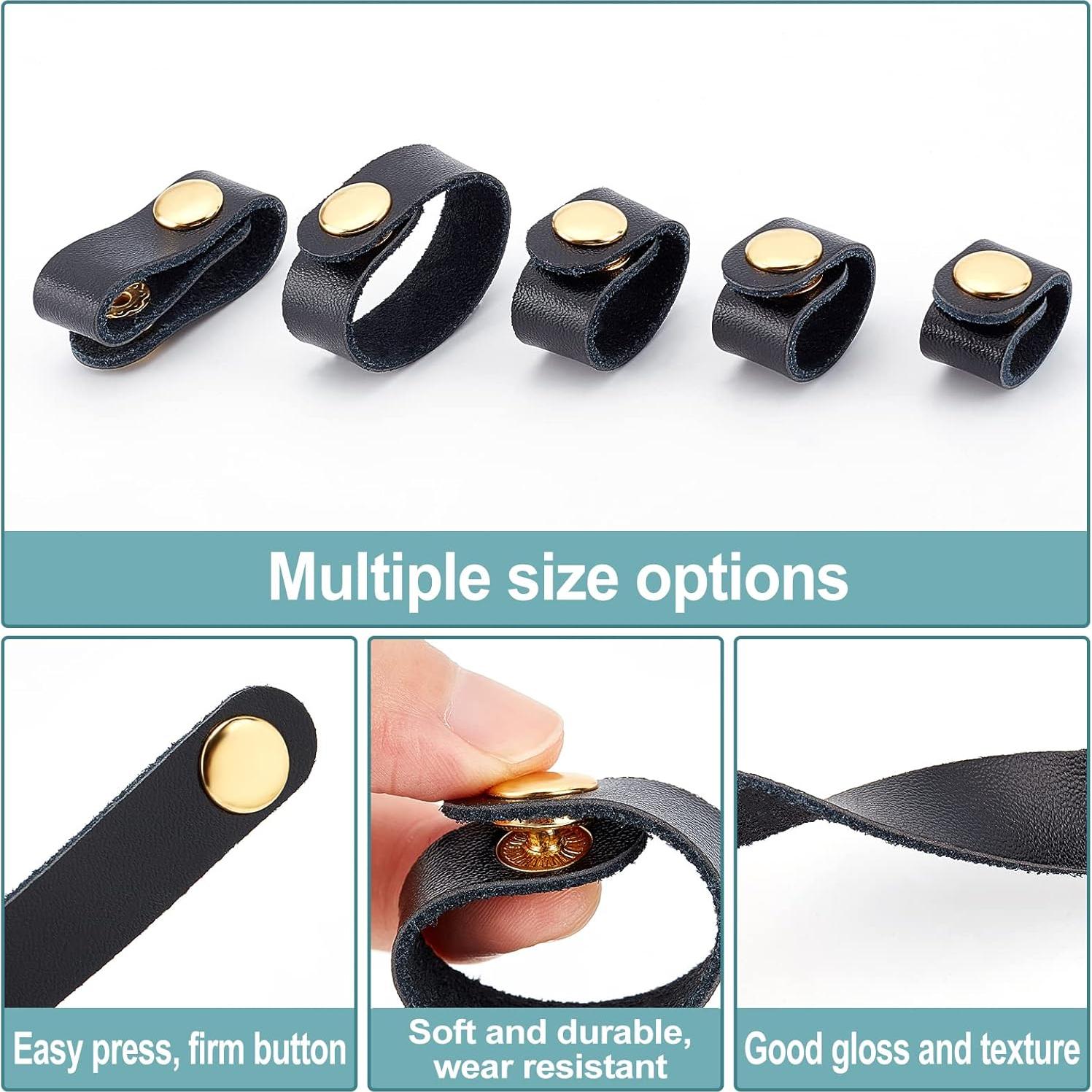 Organizador de Cables de Cuero WADORN 5 Tamaños Negro