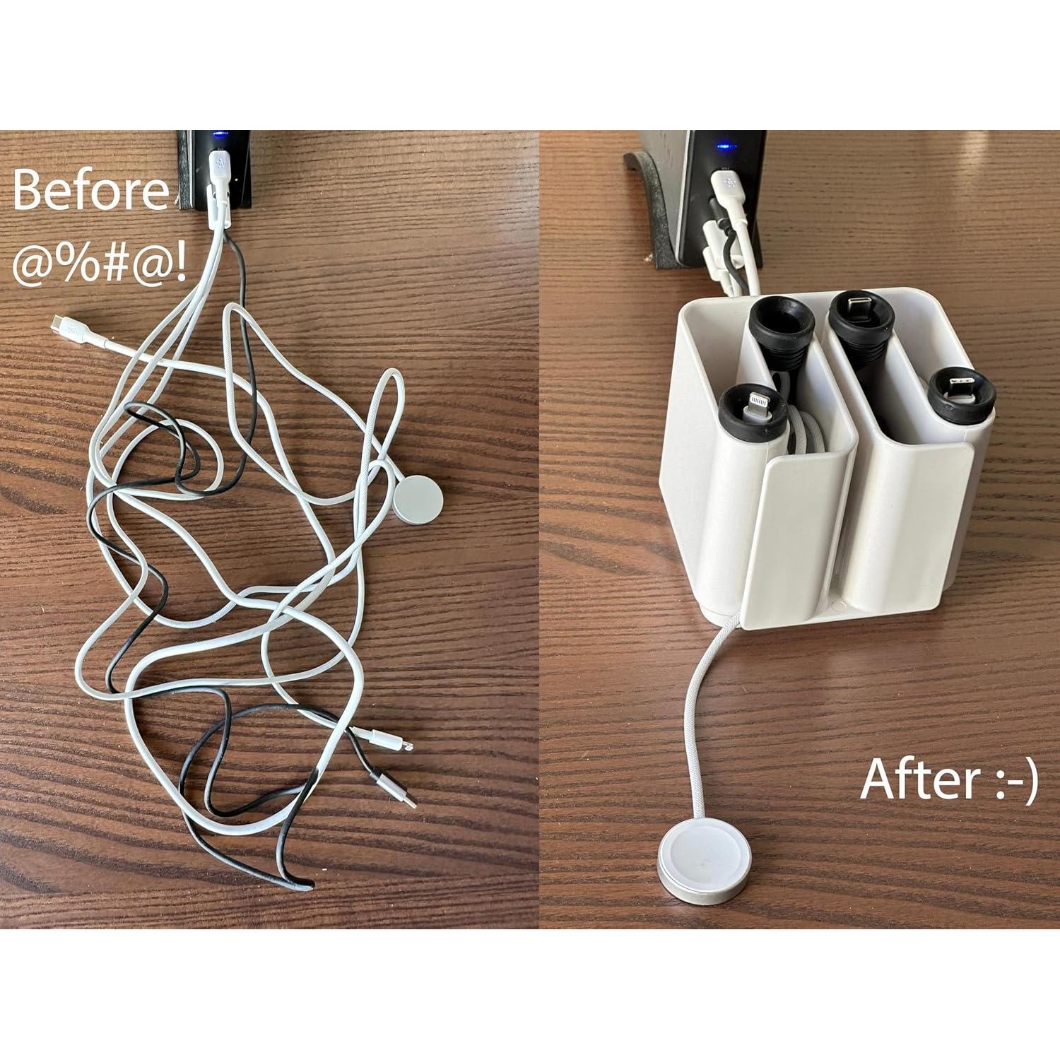 Organizador de Cables de Escritorio Gestión de Cables CSW01 - Plástico Blanco