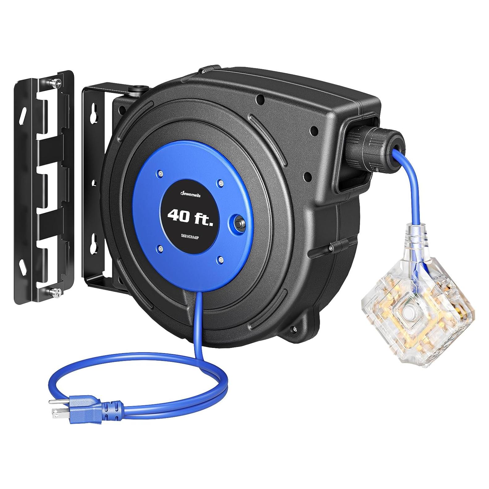 Carrete de Cable Retráctil DEWENWILS 12M 12AWG 6 Salidas