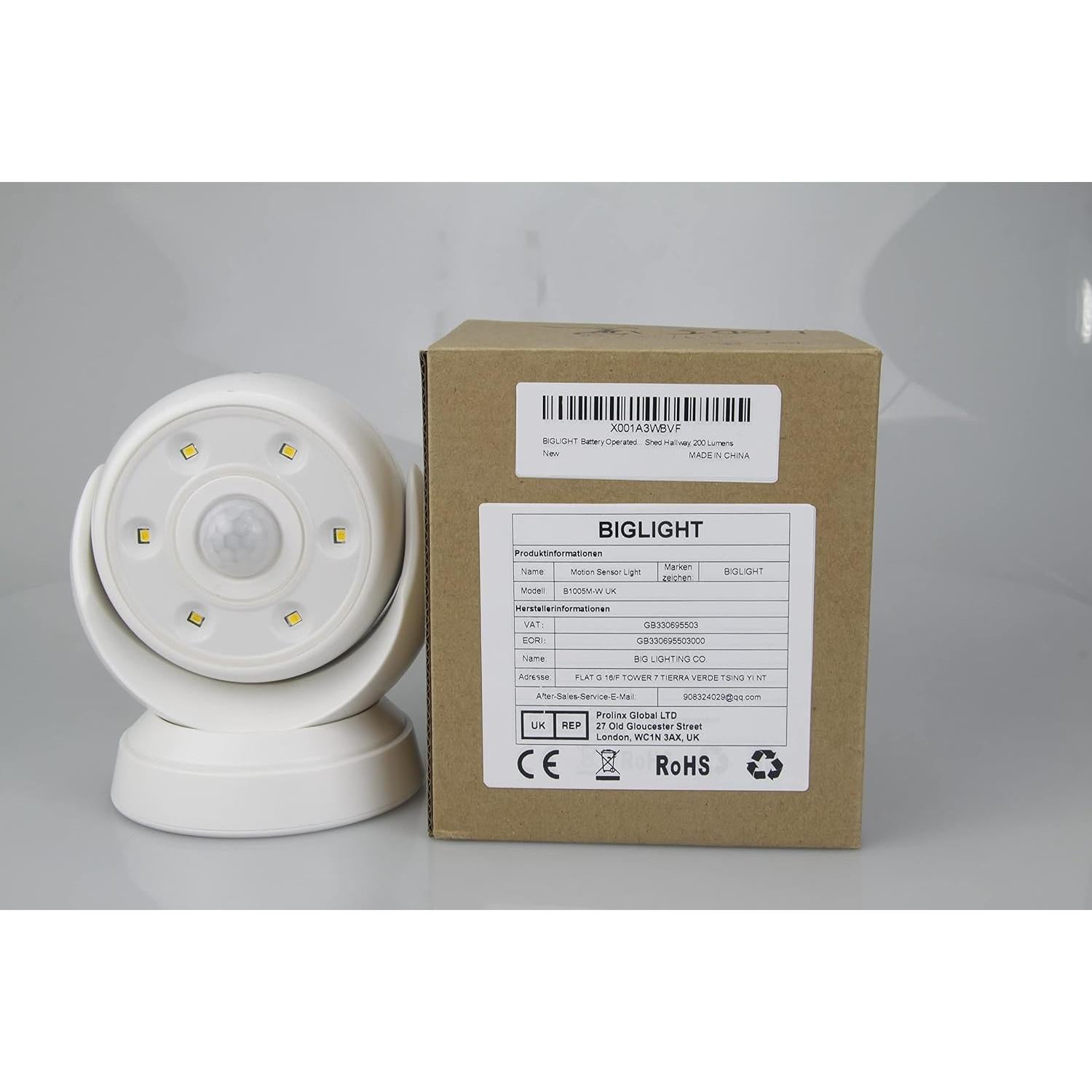 Foco LED Inalámbrico BIGLIGHT con Sensor de Movimiento 200 Lúmenes