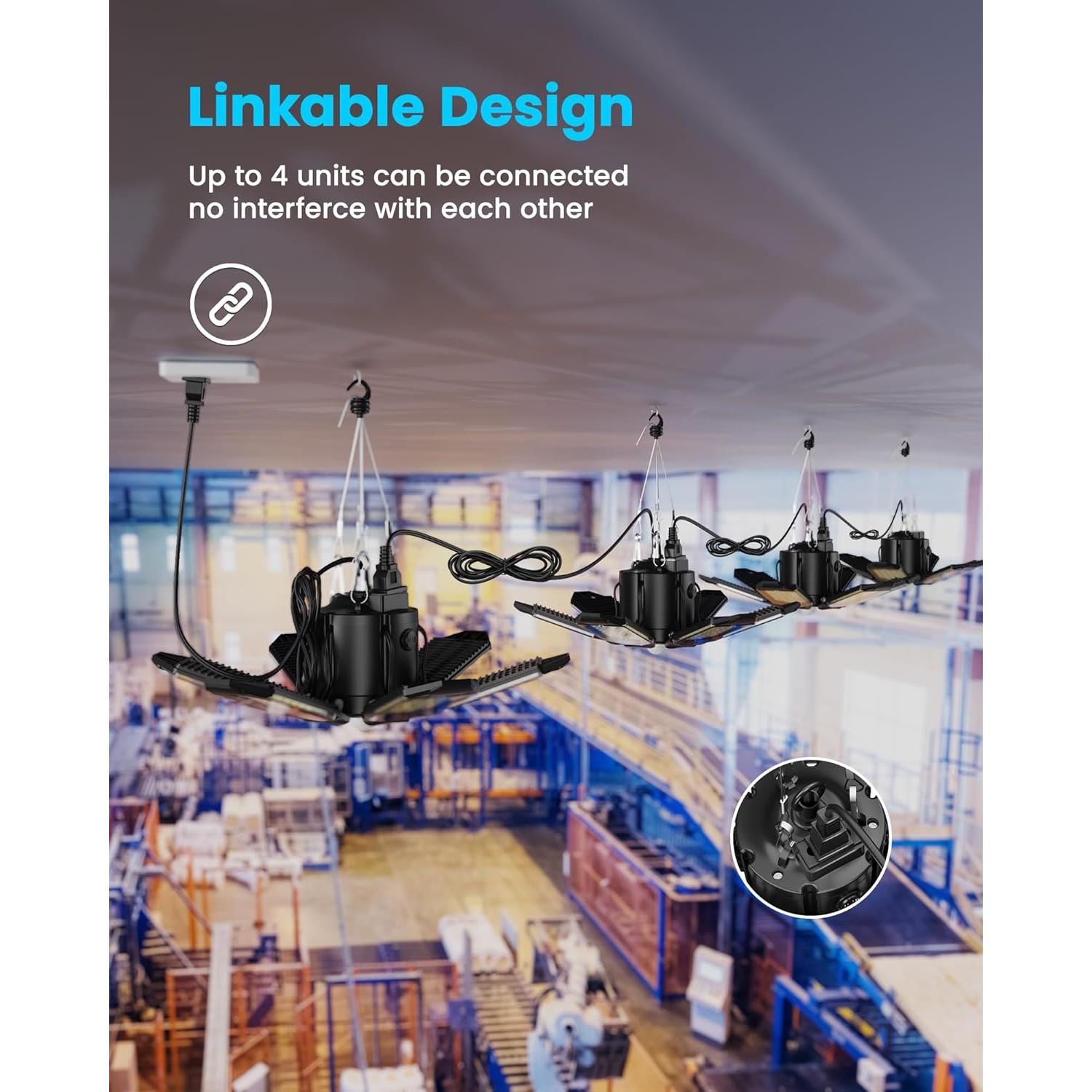 Luz de Garaje LED Kryoza 20000LM con Sensor de Movimiento 360°