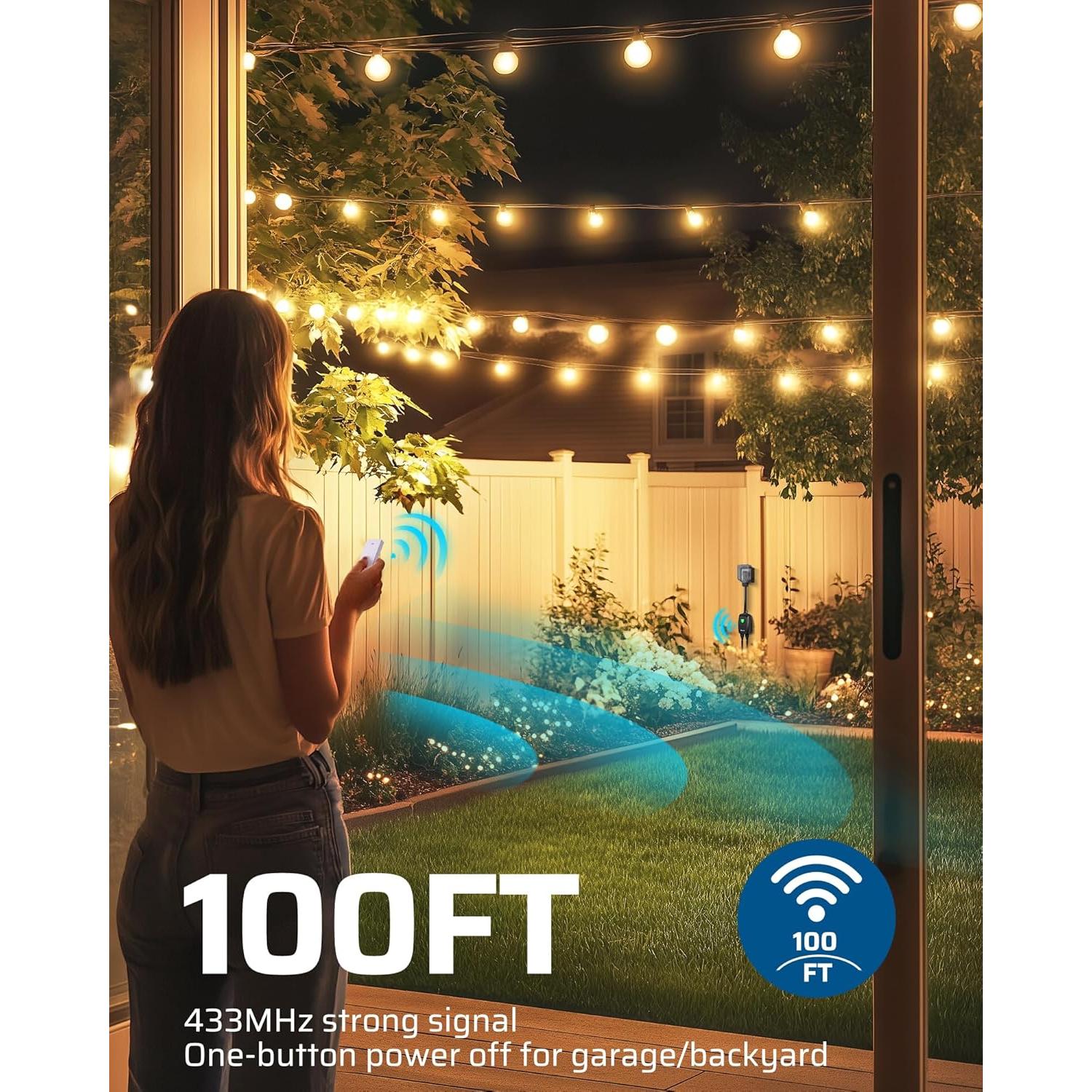 Control Remoto Inalámbrico DEWENWILS para Exterior 15A