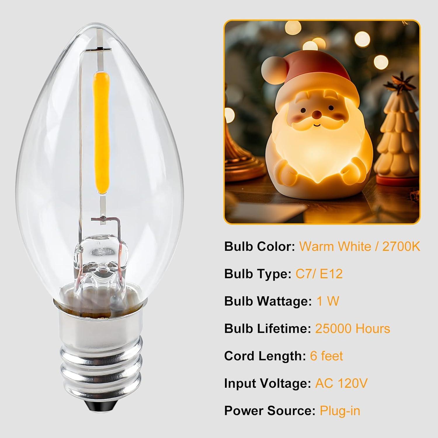 Cordón de Accesorio LED Minetom 1.83m con Interruptor - 2 Piezas