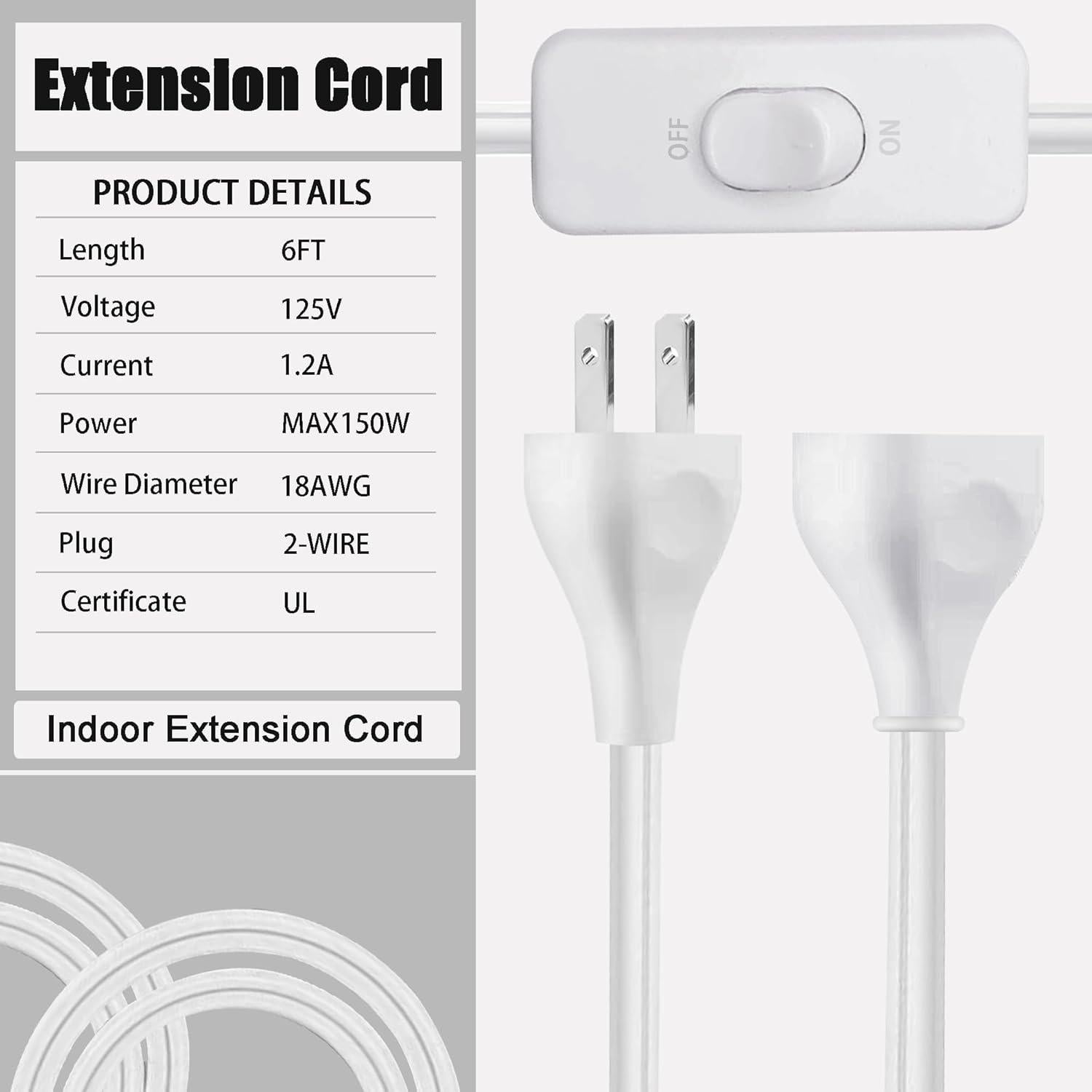 Cable de Extensión Blanco Fiabtool 1.83 m con Interruptor 120V
