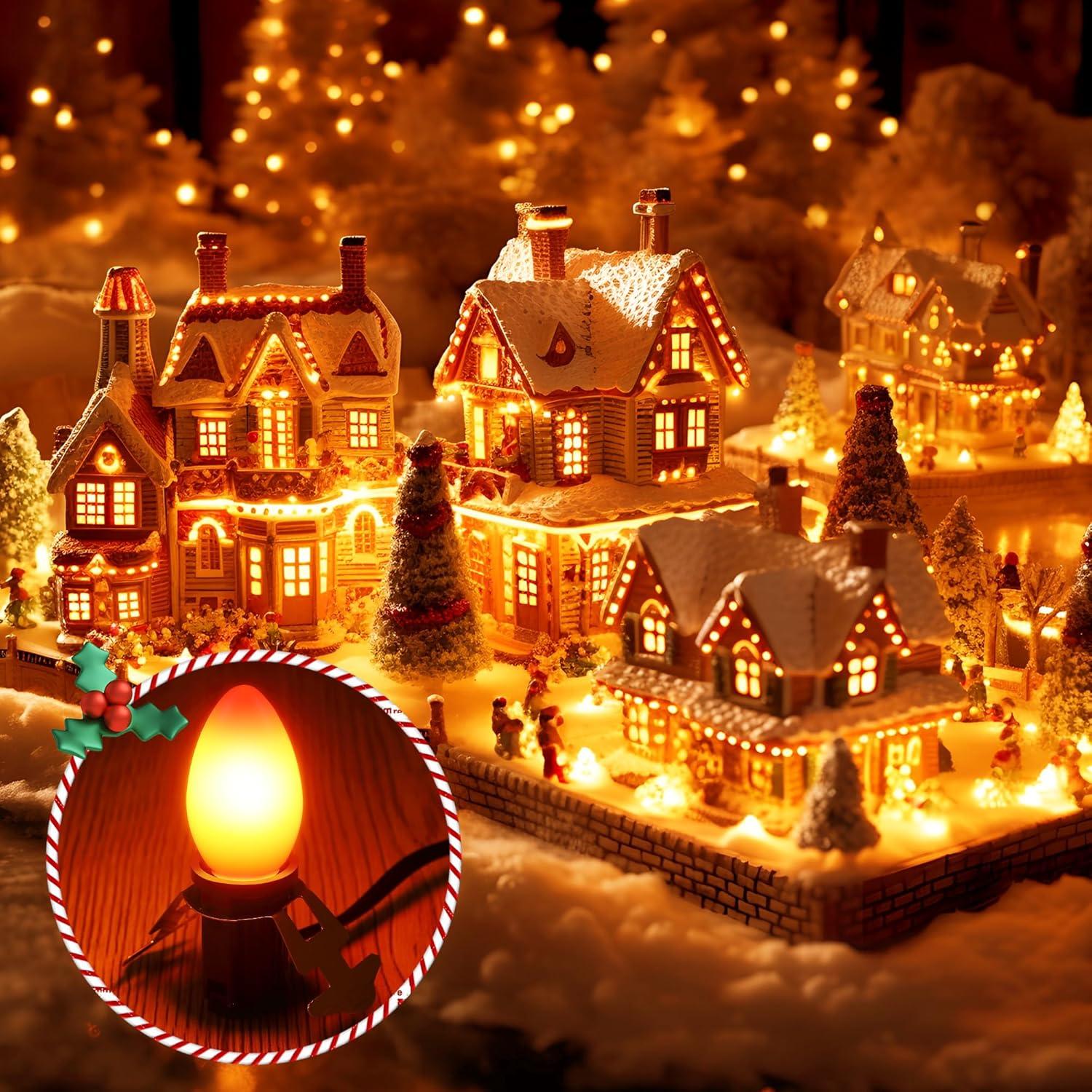 Cordón de Luz LED Naranja Enhon 1.83m con Interruptor - Paquete de 2