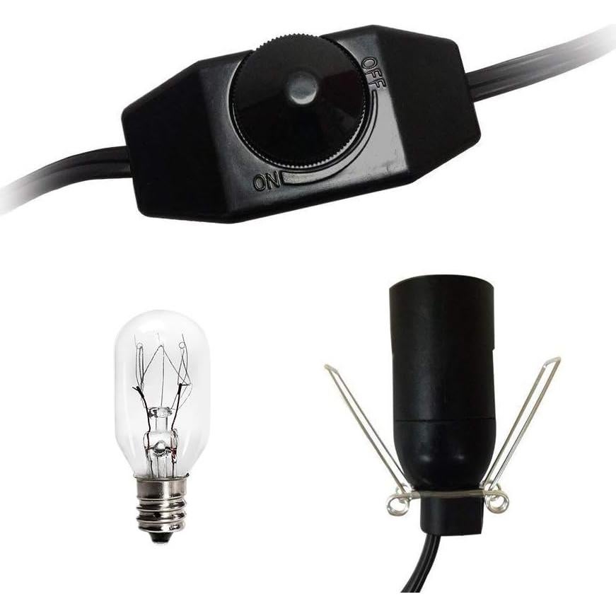 Cable de Reemplazo con Regulador y 6 Bombillas E12 25W para Lámpara de Sal