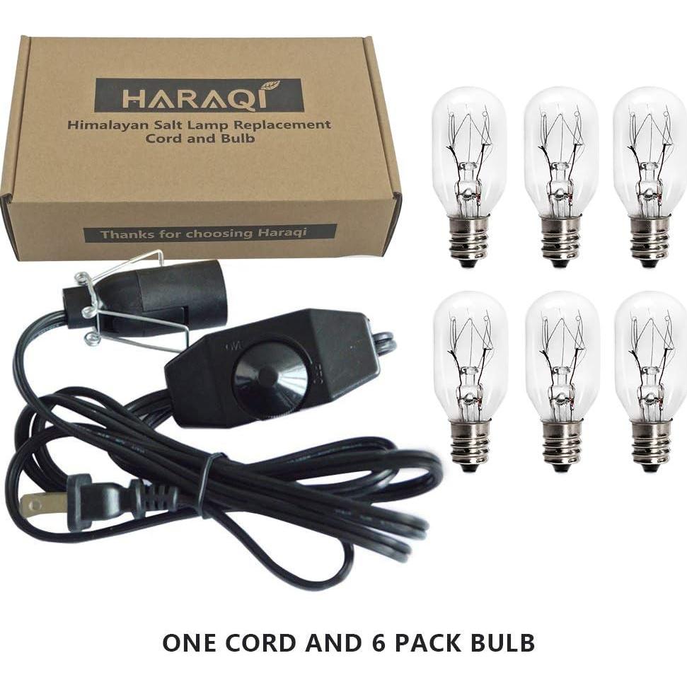 Cable de Reemplazo con Regulador y 6 Bombillas E12 25W para Lámpara de Sal