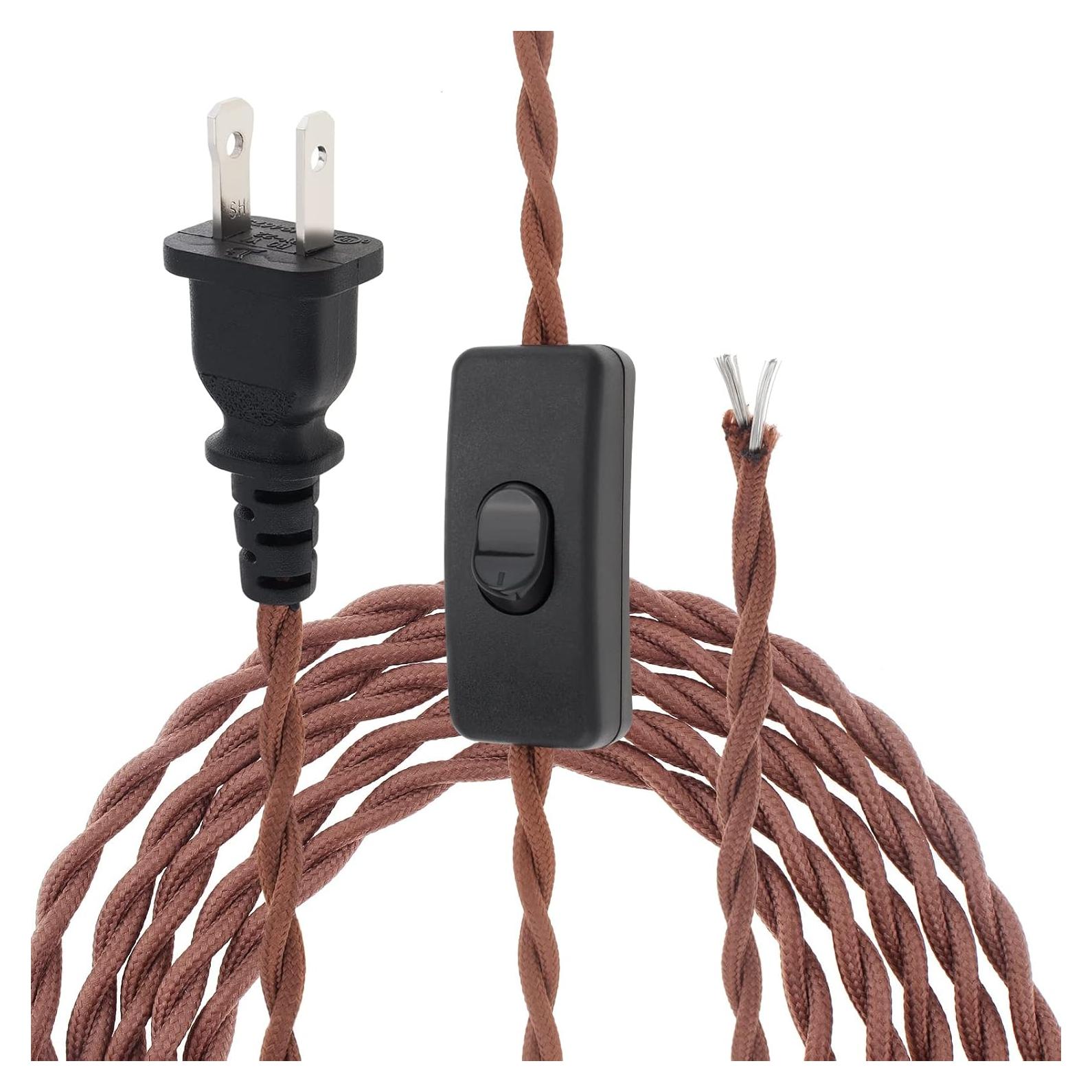 Cable de Lámpara Vintage RTNLIT 2.5M con Interruptor y Enchufe