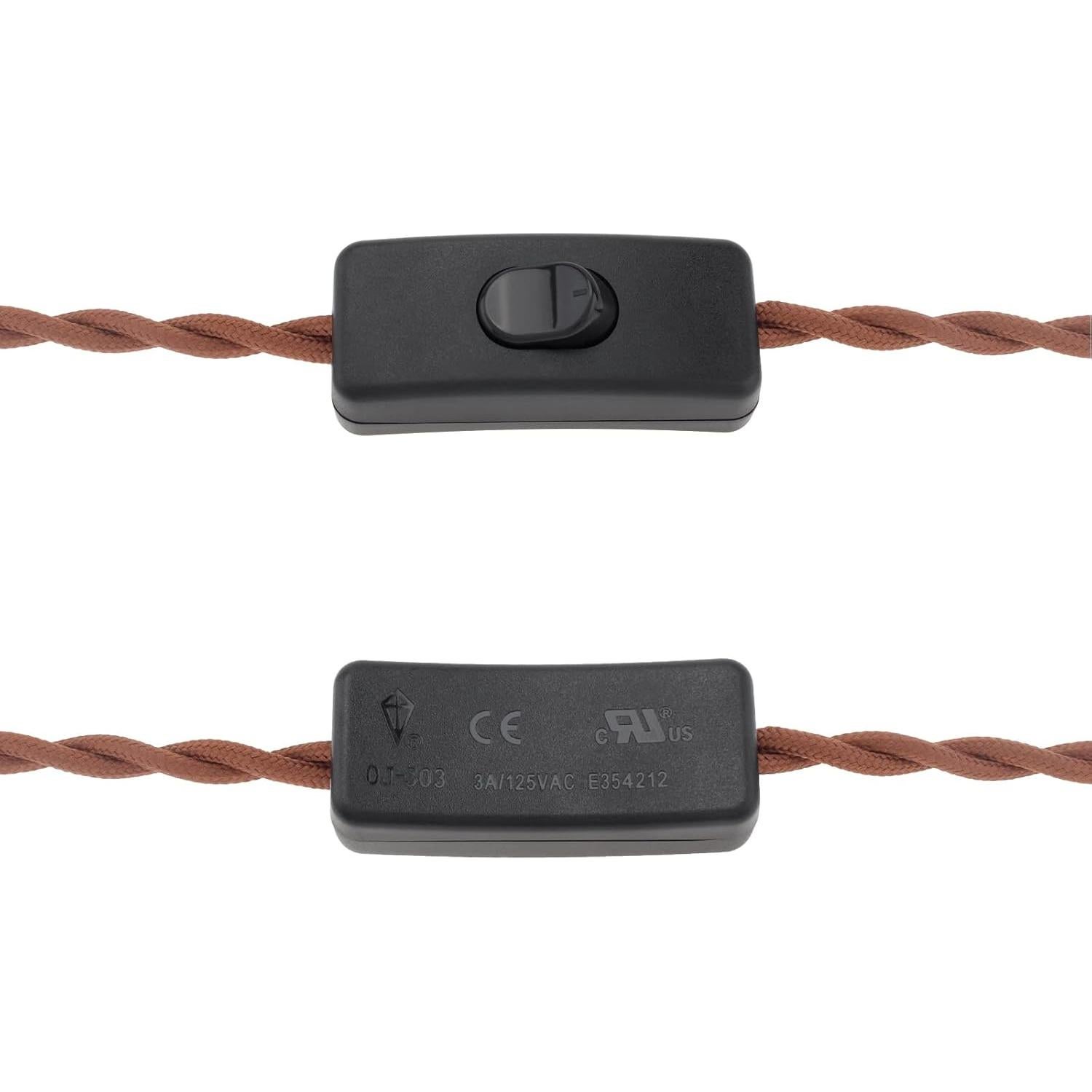 Cable de Lámpara Vintage RTNLIT 2.5M con Interruptor y Enchufe