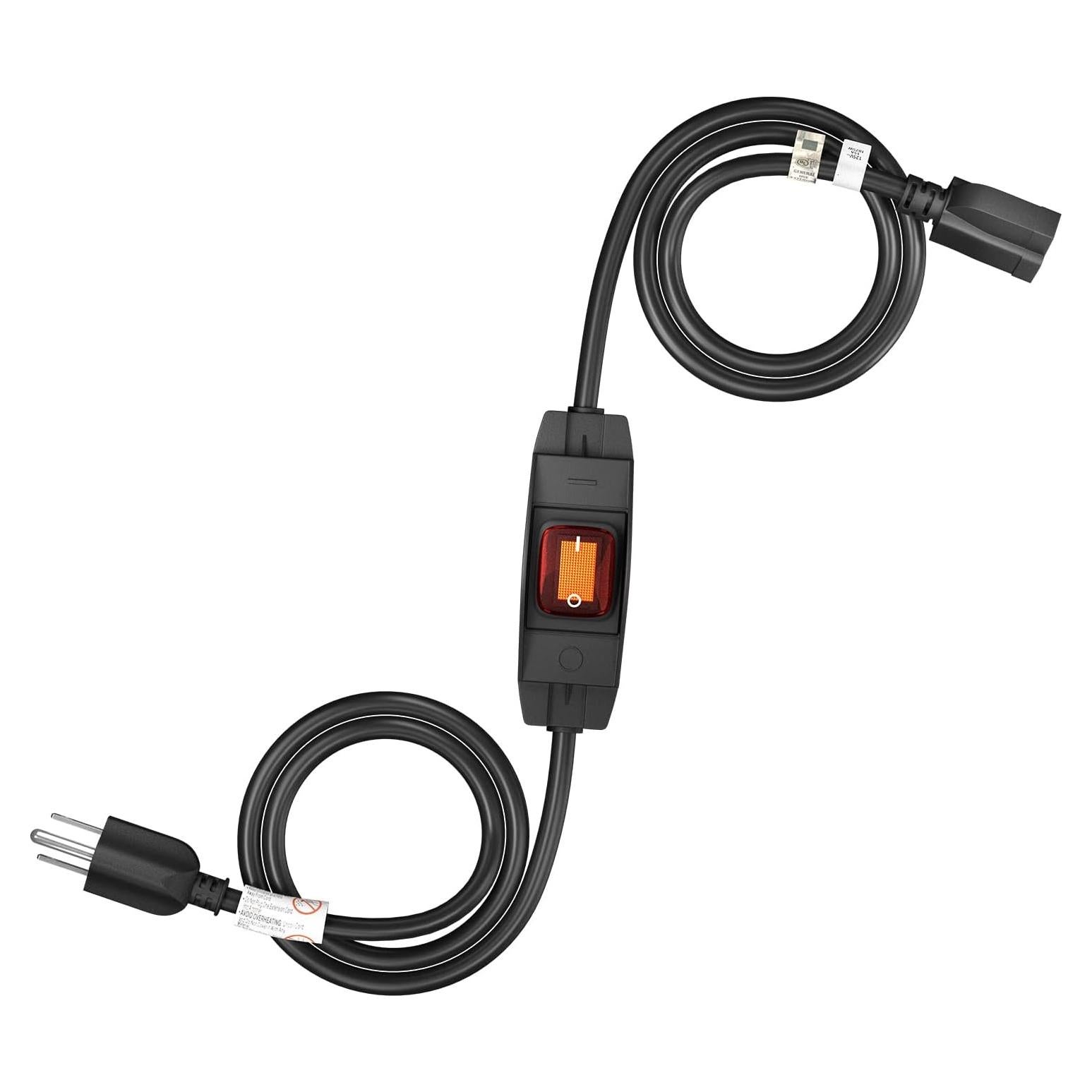 Cable de Extensión Impermeable 1.83m FIRMERST 1875W con Interruptor