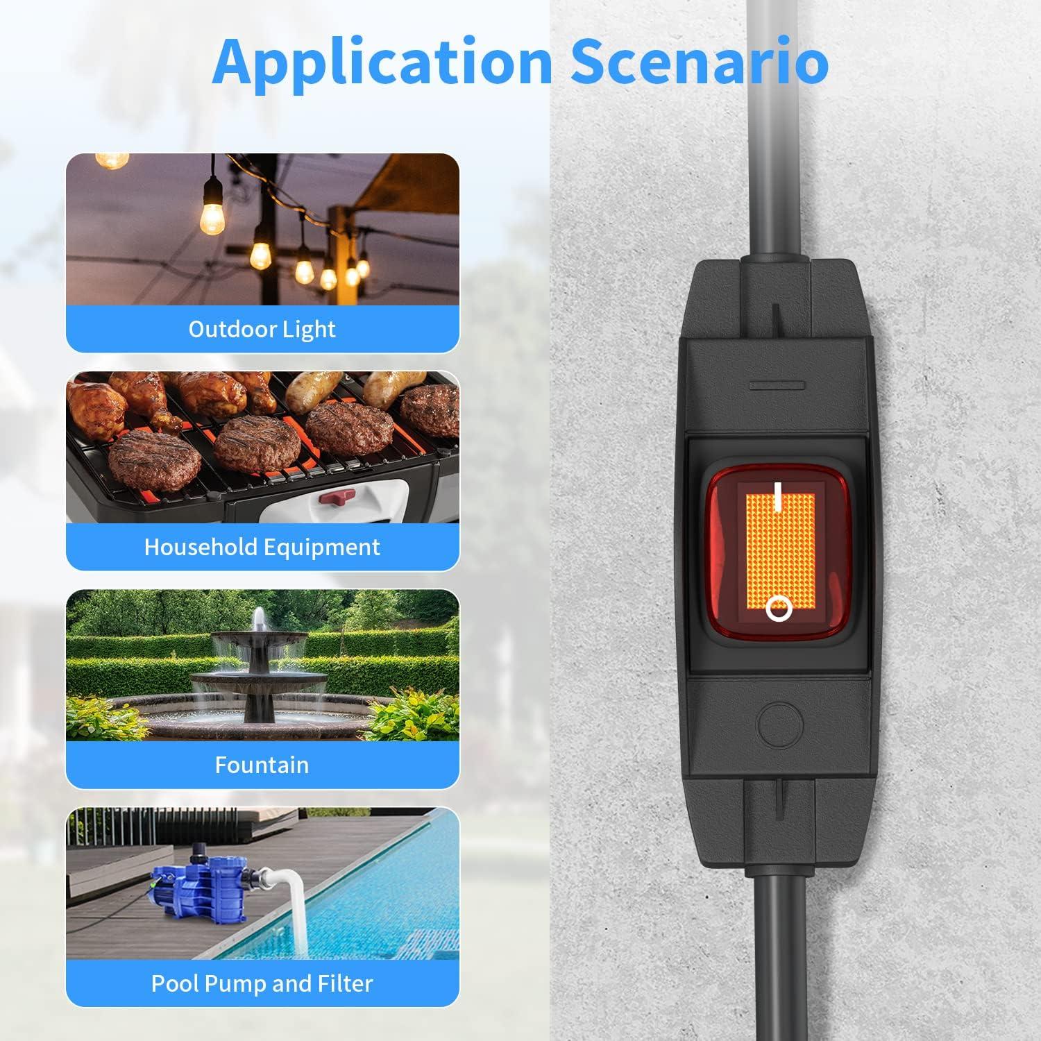 Cable de Extensión Impermeable 1.83m FIRMERST 1875W con Interruptor