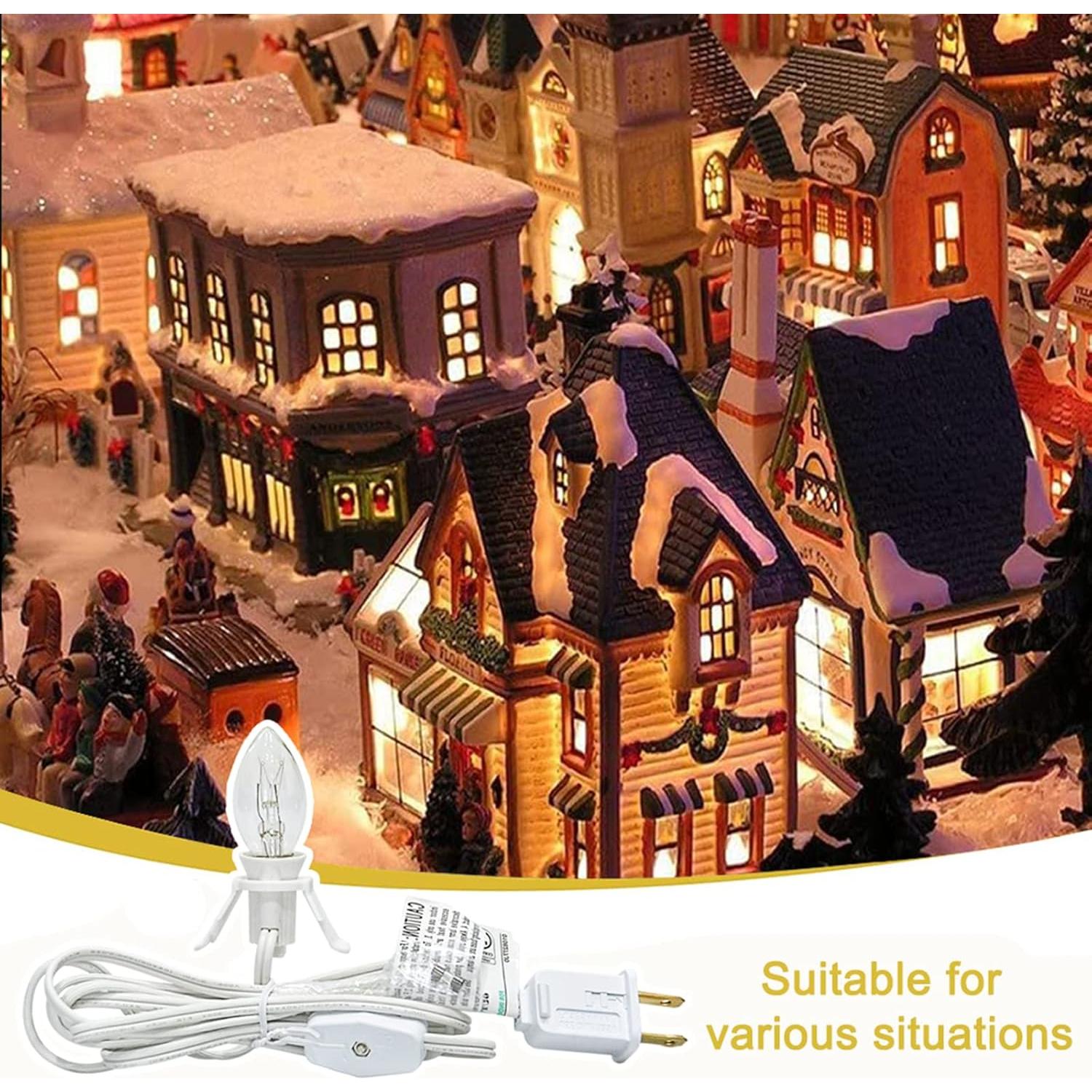 Juego de 4 Cables de Luz C7 con Bombilla Incandescente 1.83m