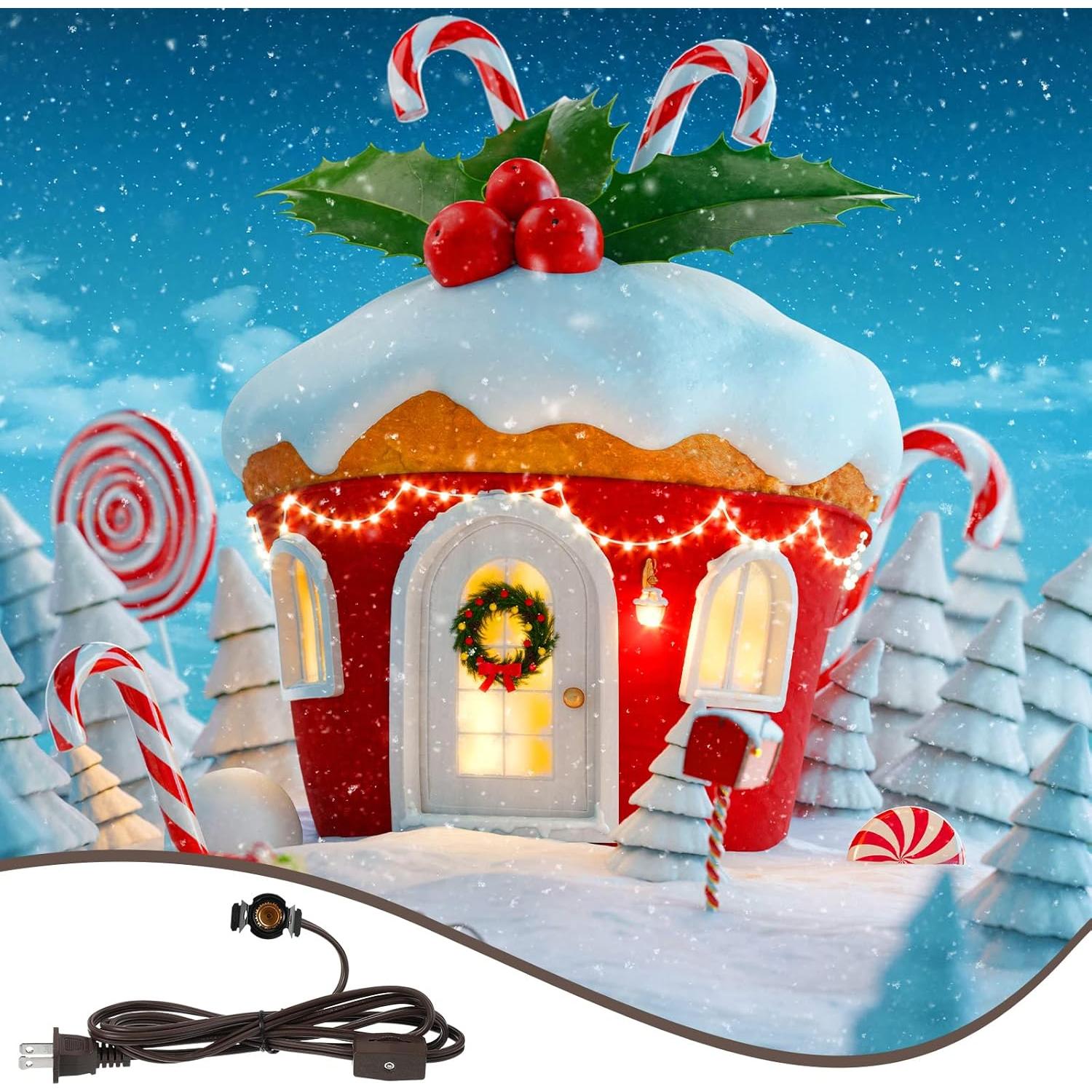 6 Piezas Cable de Lámpara de Sal Macarrie 1.8m E12 con Interruptor