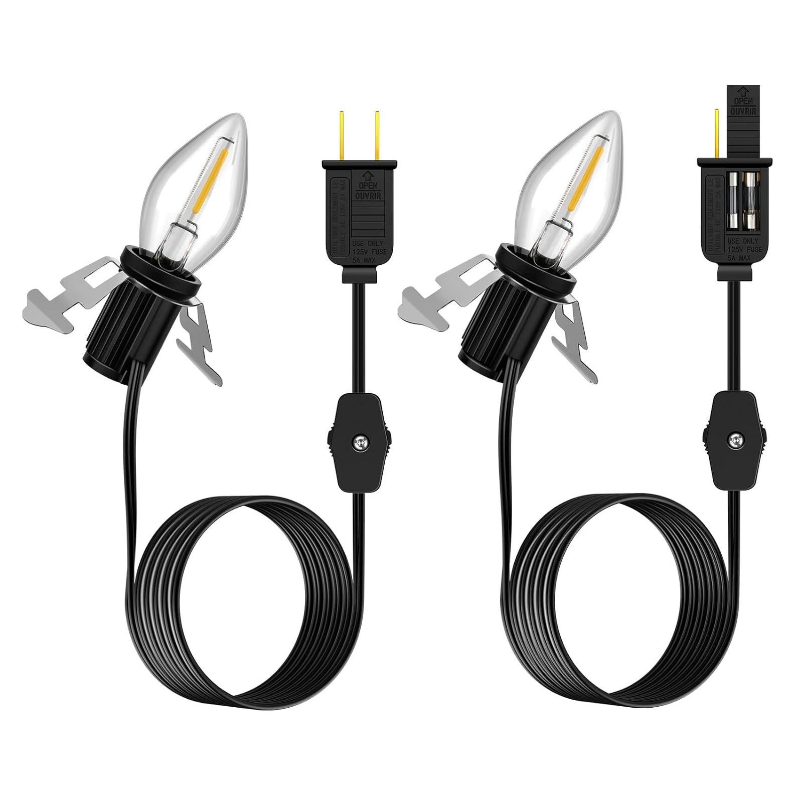 Cordón de Luz LED C7 Enhon 6 pies con Interruptor - 2 Paquete