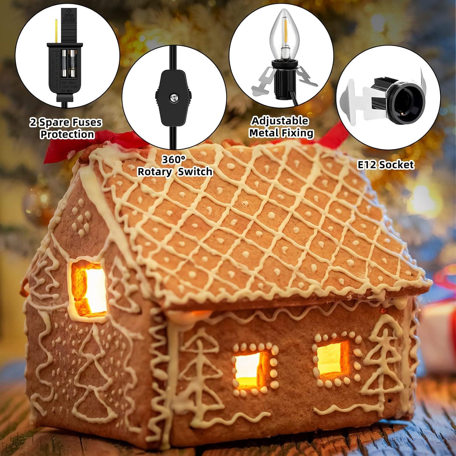 Cordón de Luz LED C7 Enhon 6 pies con Interruptor - 2 Paquete