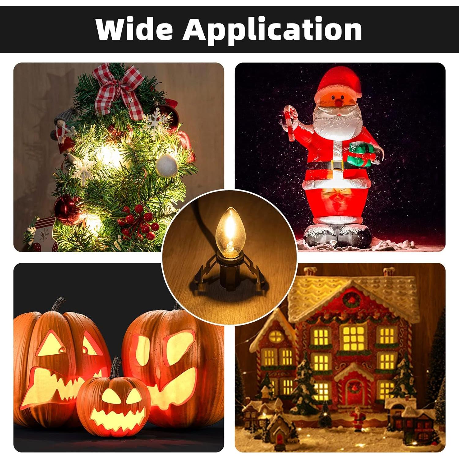 Cordón de Luz LED C7 Enhon 6 pies con Interruptor - 2 Paquete