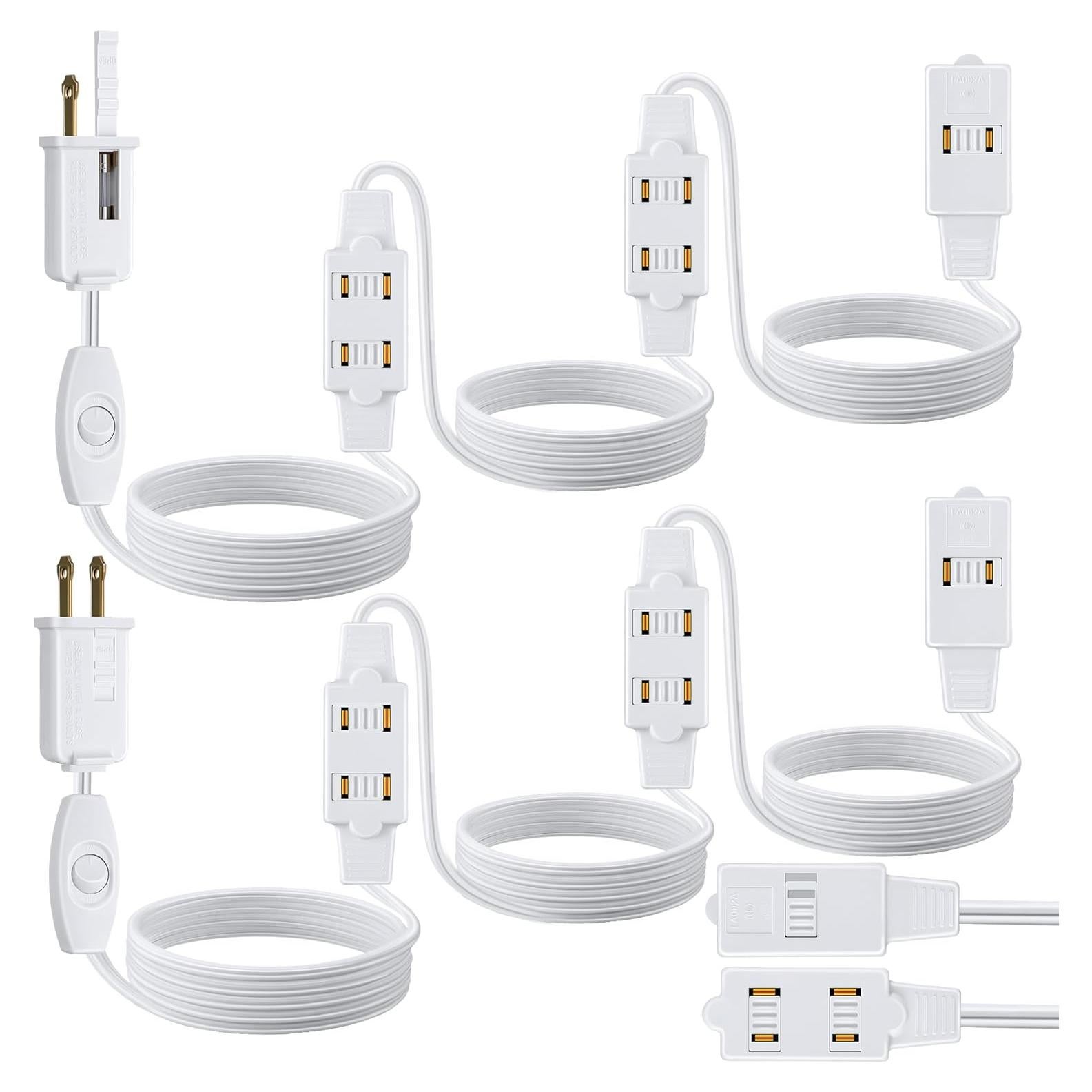 Cable de Extensión Enhon 2 Paquete 4.57m 9 Salidas Blanco