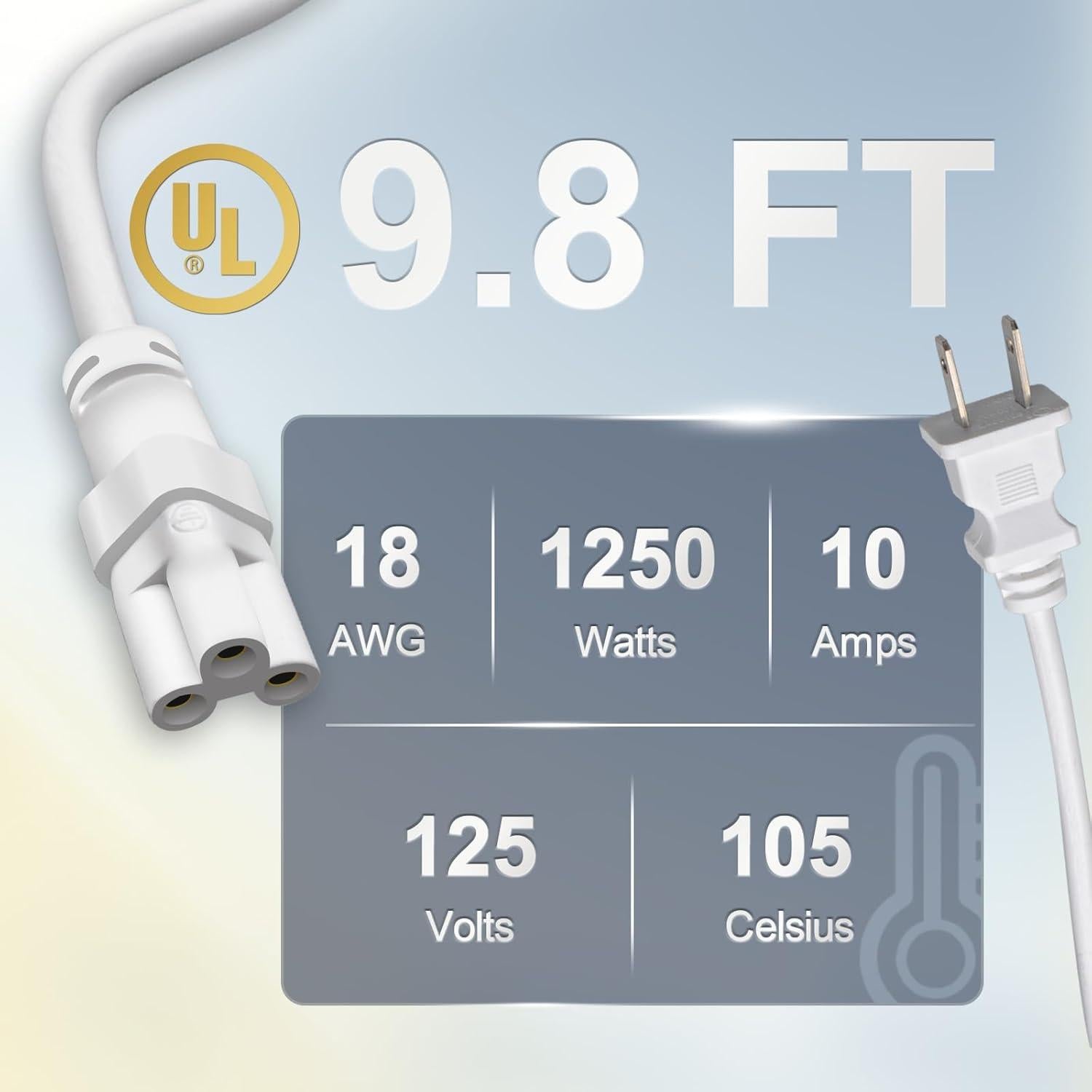 Cable de Extensión DiCUNO 3m T5 T8 con Interruptor On/Off