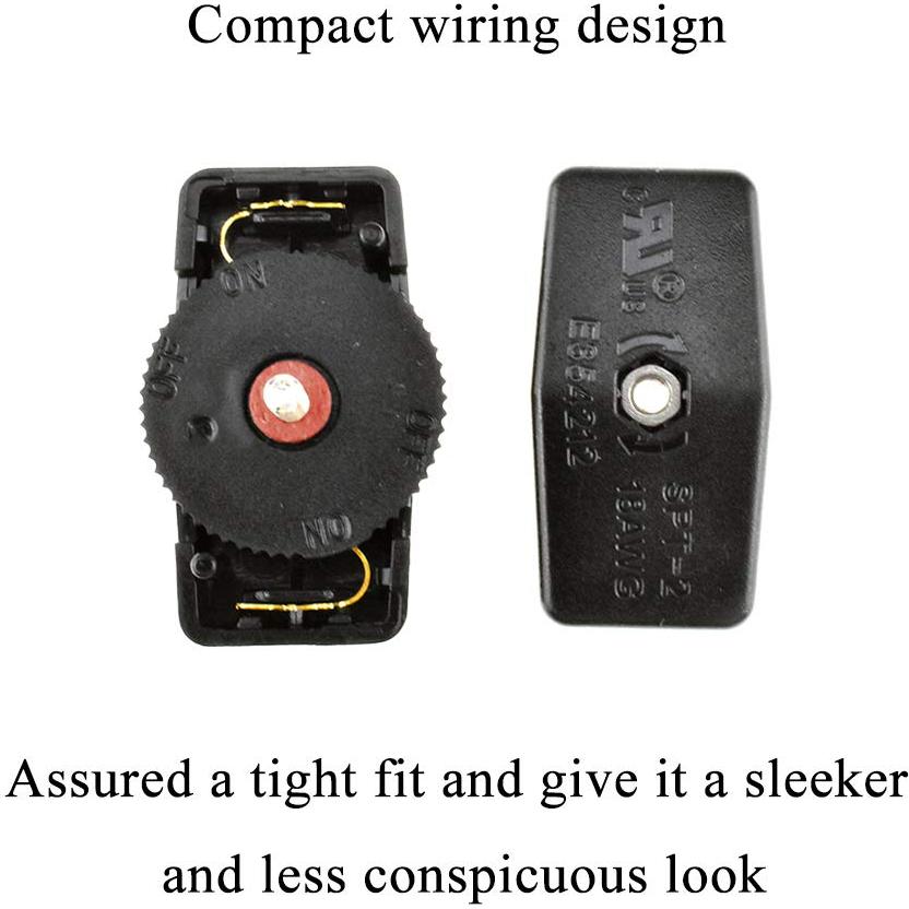 Interruptor de Cable Rotativo HAHIYO 3A 125V Doble Polo Negro