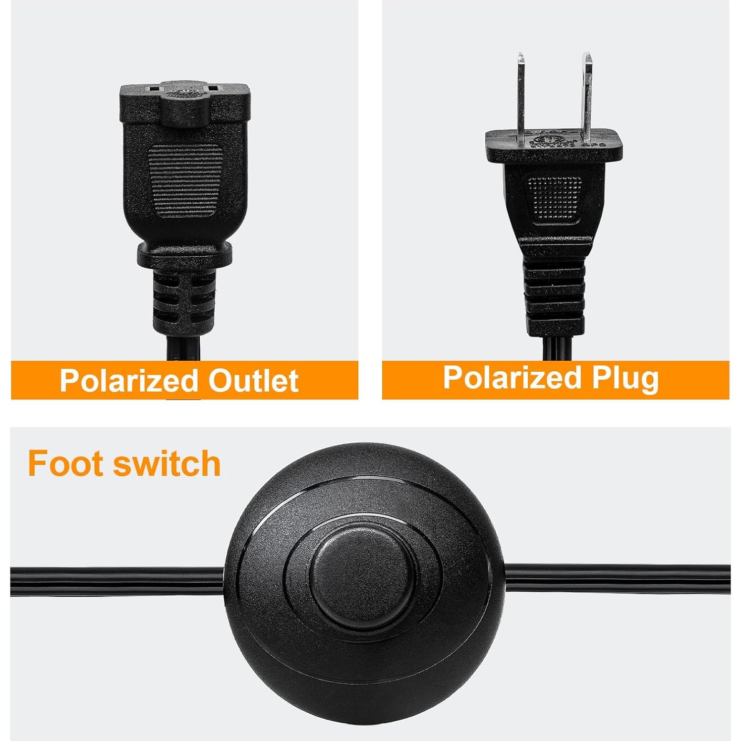 Interruptor de Pedal Umitiu 1.8m para Lámparas y Herramientas