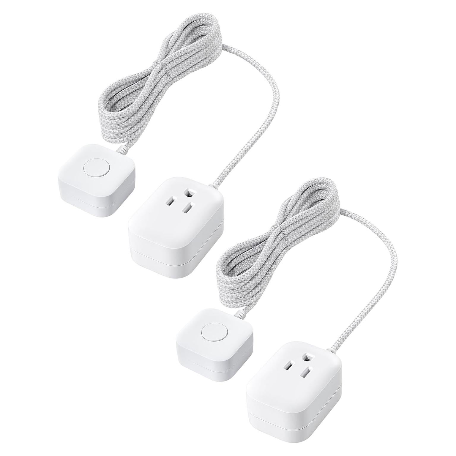 Cable de Extensión SURAIELEC 1.83m con Interruptor Blanco - Paquete de 2