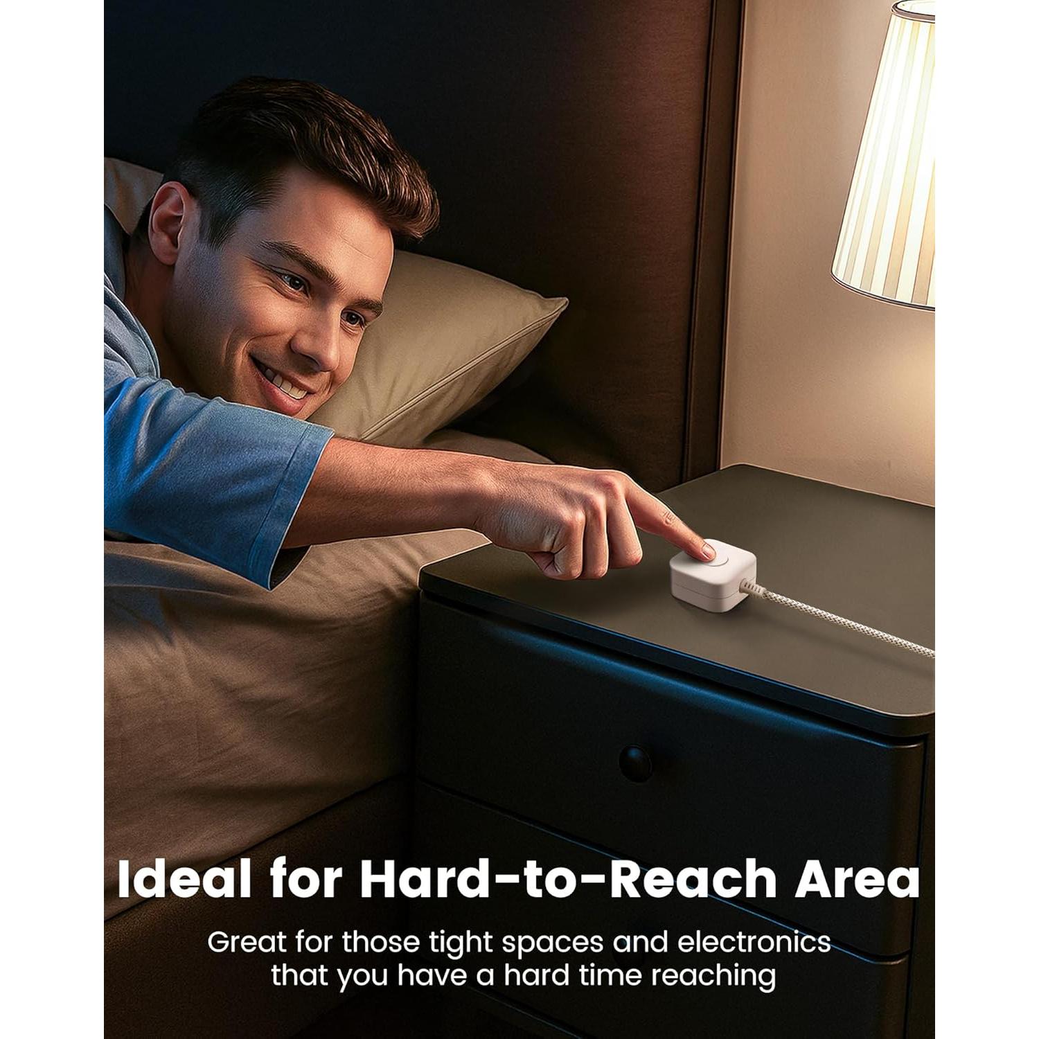 Cable de Extensión SURAIELEC 1.83m con Interruptor Blanco - Paquete de 2