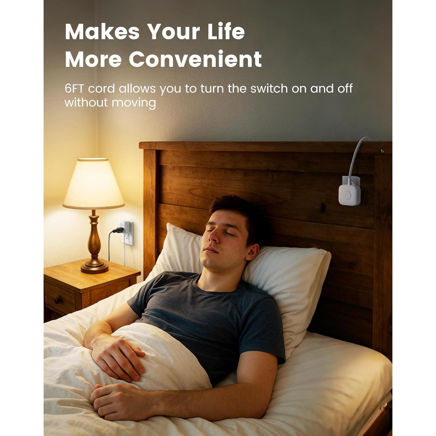 Cable de Extensión SURAIELEC 1.83m con Interruptor Blanco - Paquete de 2