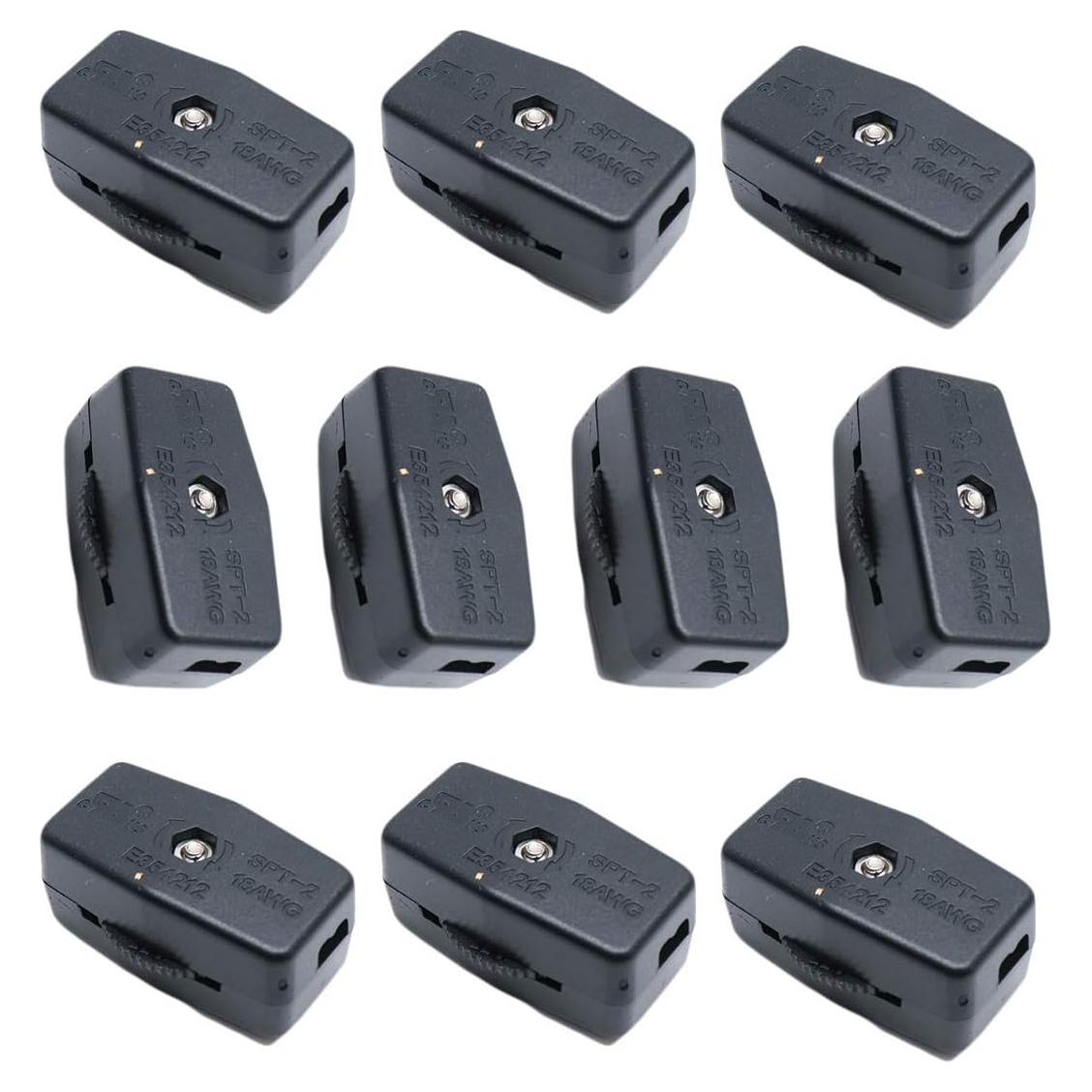 Interruptor de Cable Rotativo Luomorgo 3A 125V 10pcs Negro