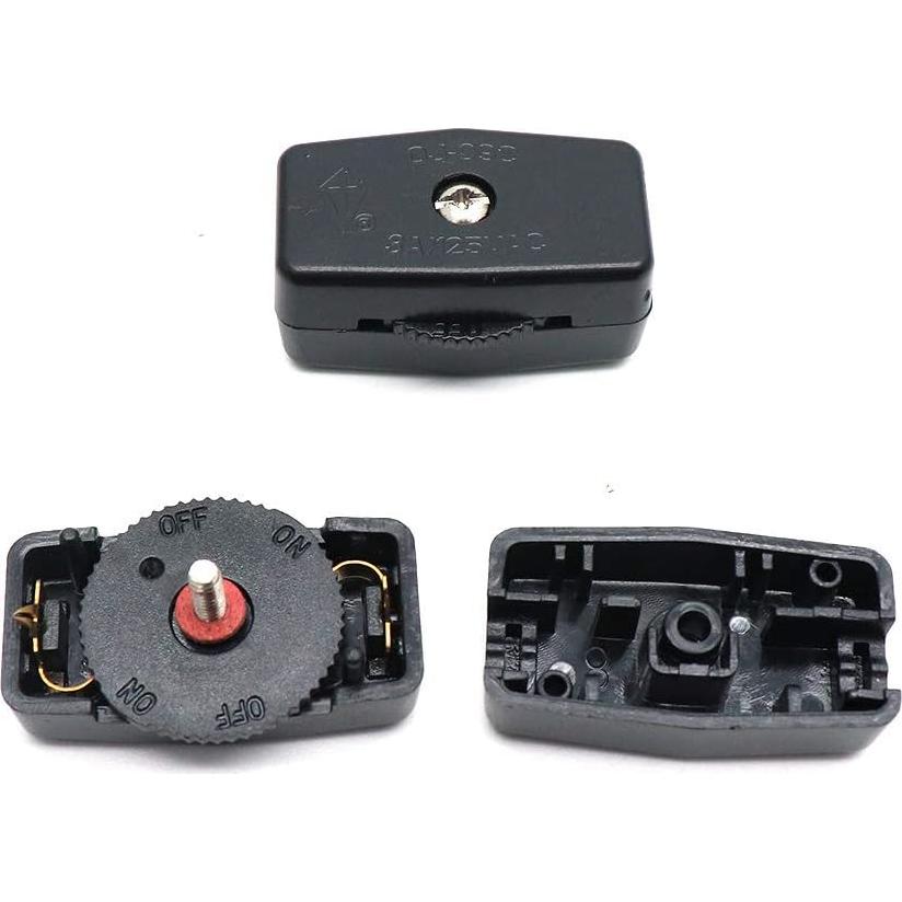 Interruptor de Cable Rotativo Luomorgo 3A 125V 10pcs Negro