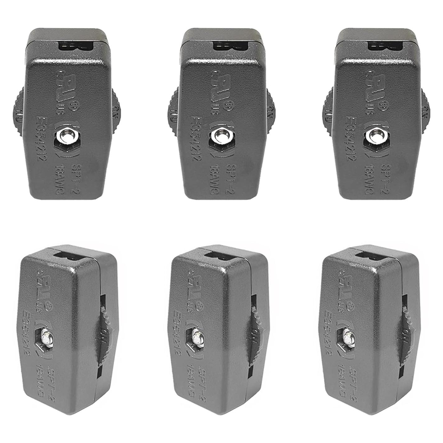 Interruptor de Cable en Línea QPINGH, Paquete de 6, 6A 125V