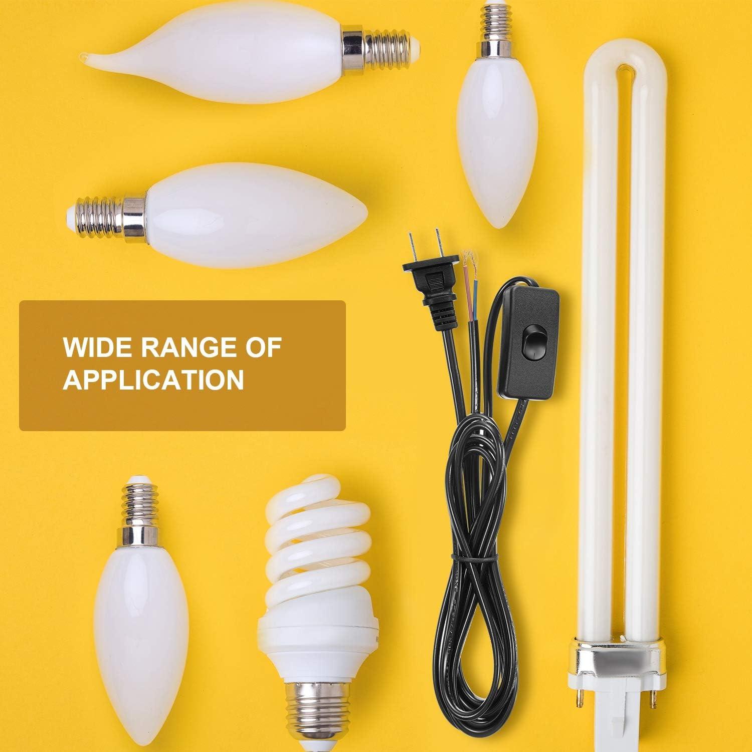 Pelopy 10 Paquetes Cable de Lámpara con Interruptor 1.8m