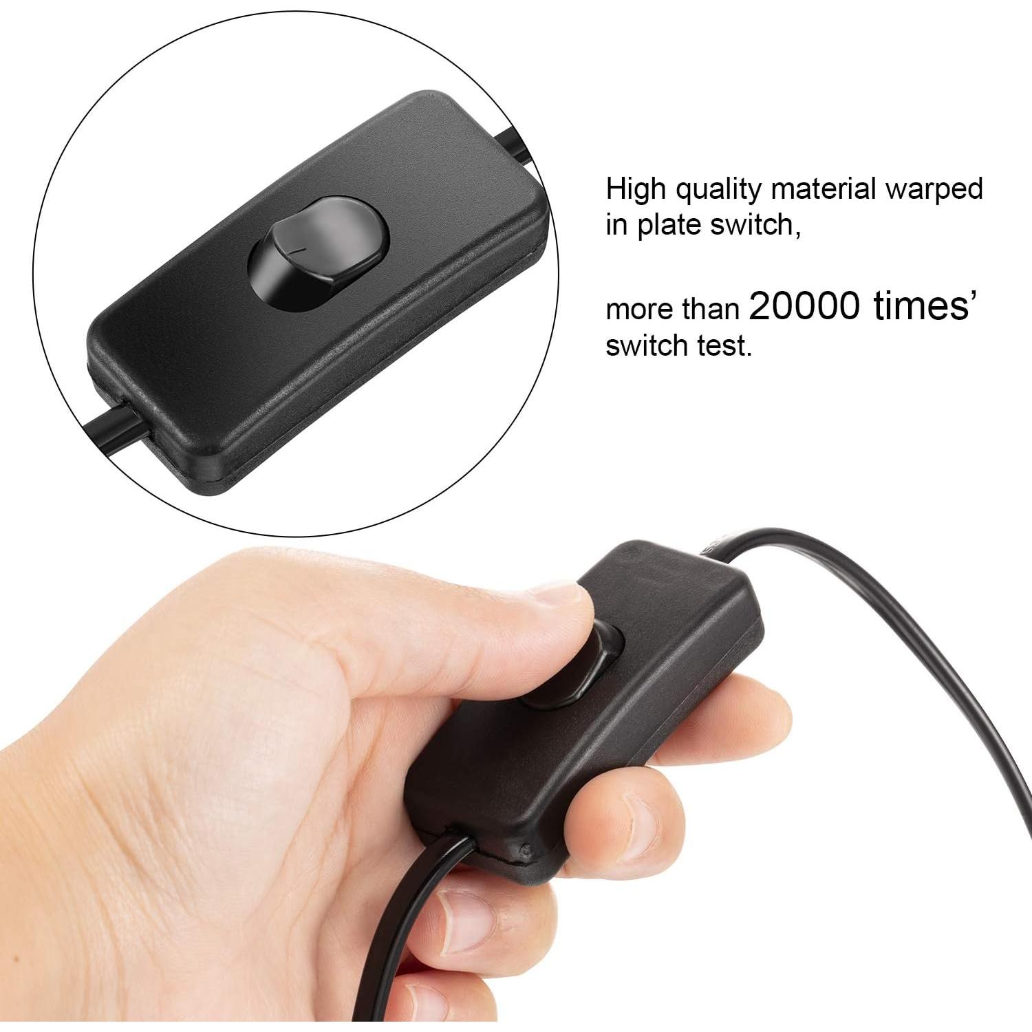 Pelopy 10 Paquetes Cable de Lámpara con Interruptor 1.8m