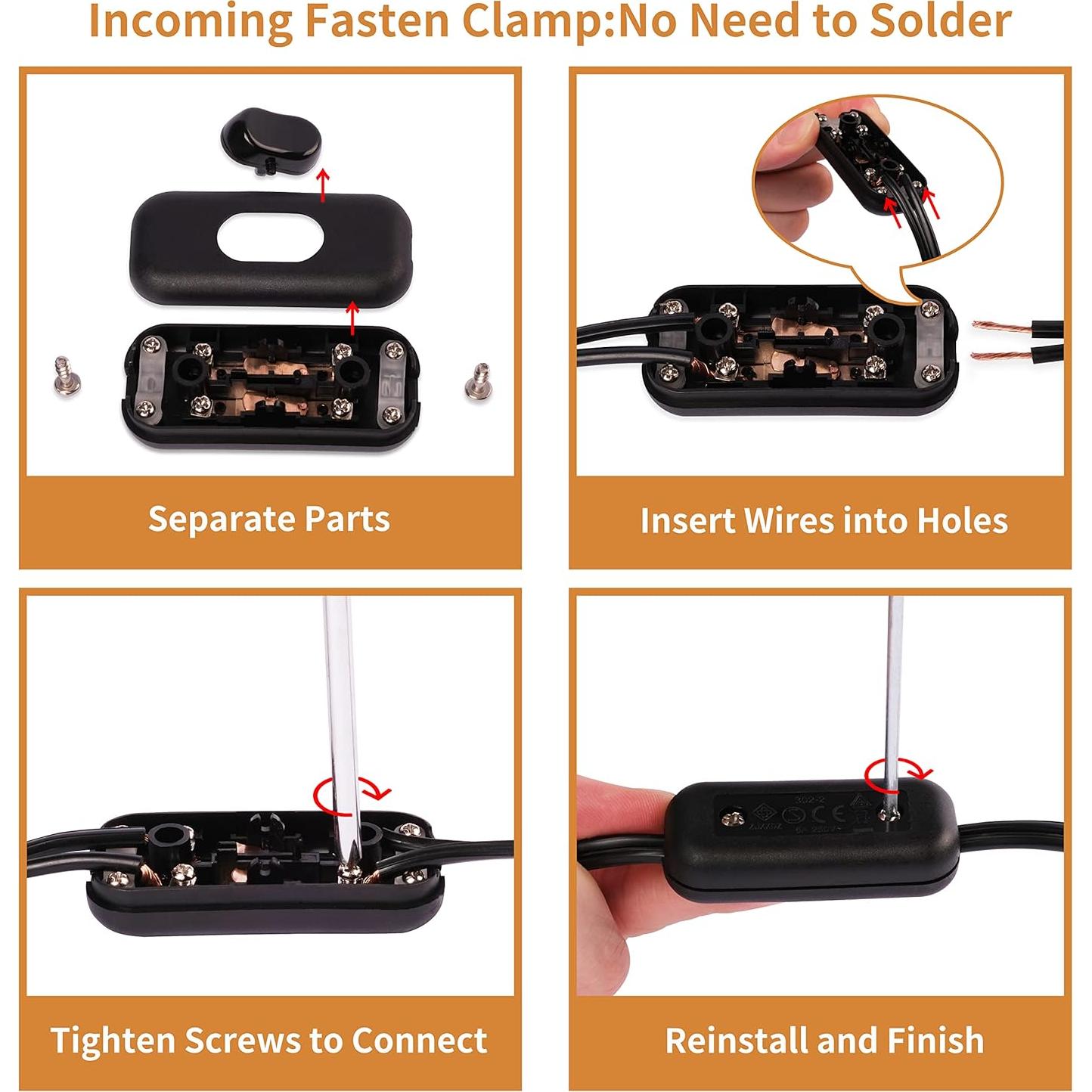 Interruptor de Cable Venforze On/Off 10A 250V Paquete de 5