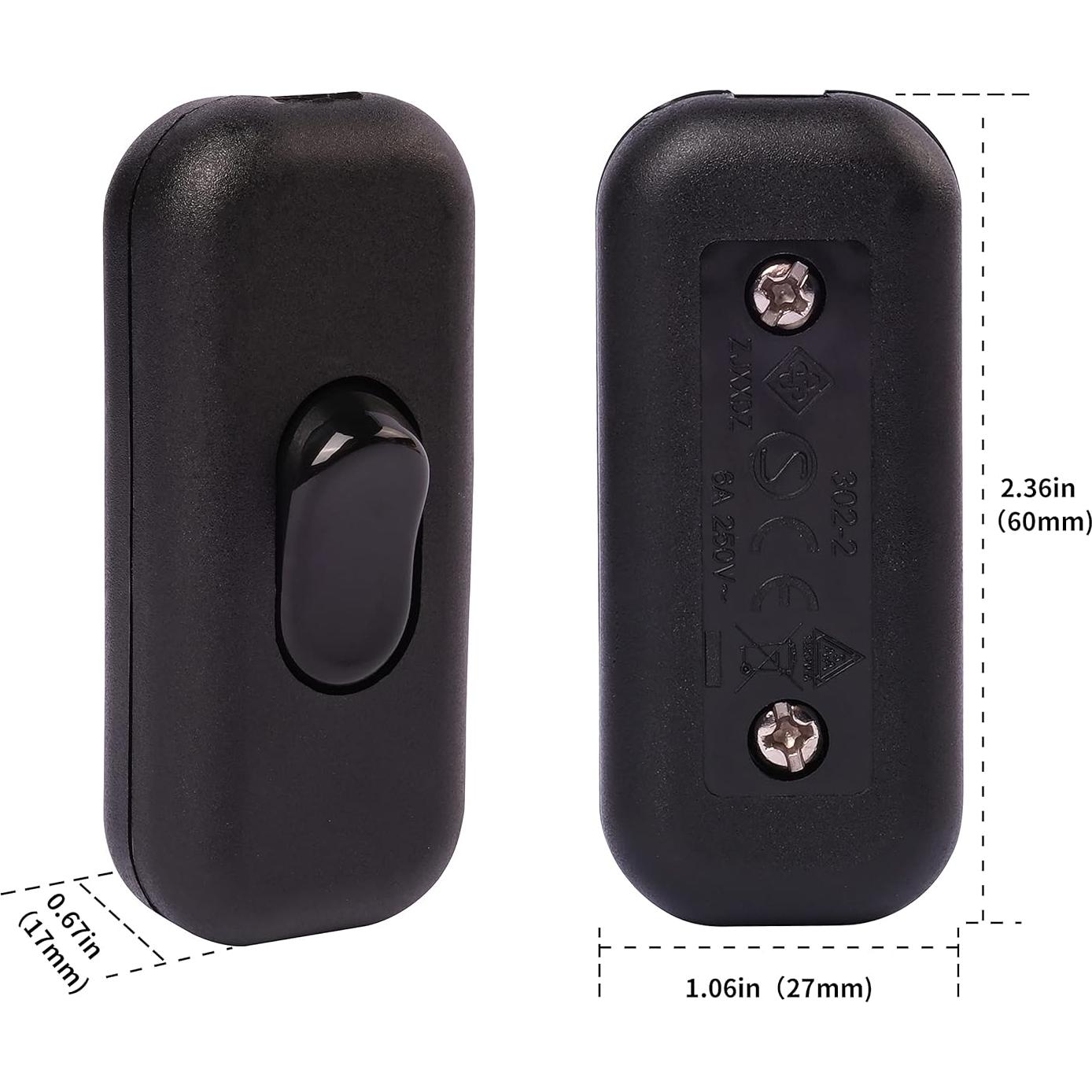Interruptor de Cable Venforze On/Off 10A 250V Paquete de 5