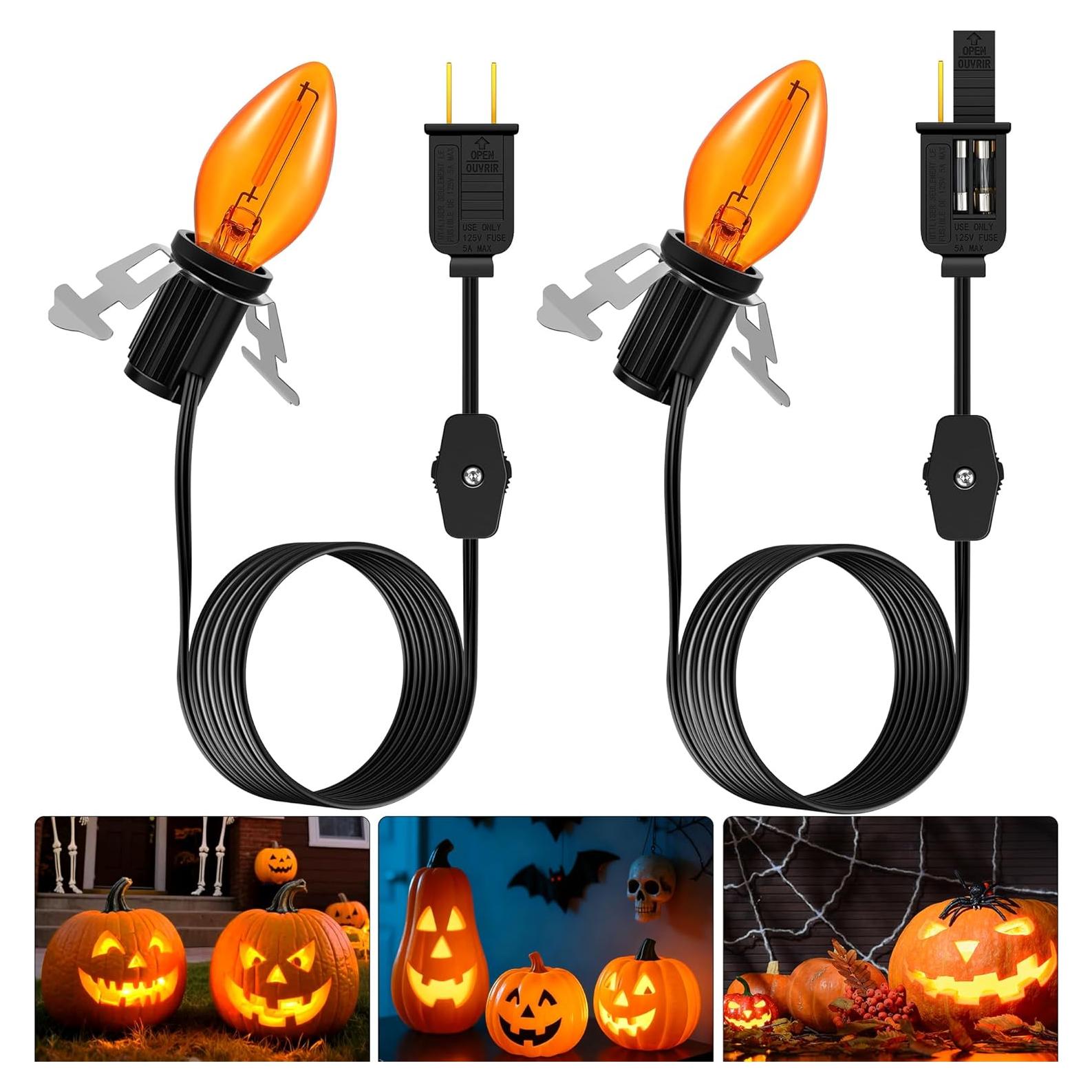 Kit de Iluminación LED Naranja Enhon con 2 Cables y Bombillas