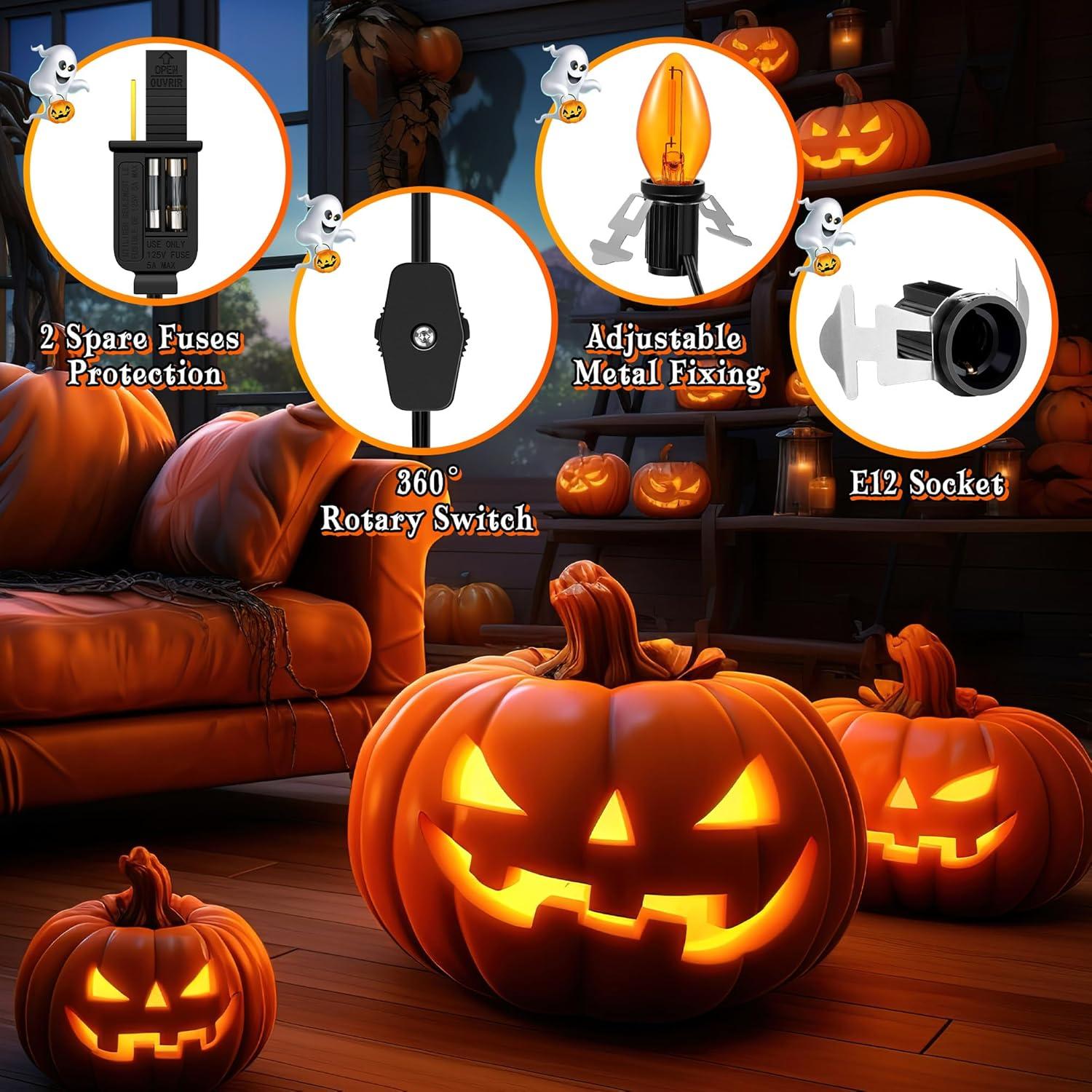 Kit de Iluminación LED Naranja Enhon con 2 Cables y Bombillas