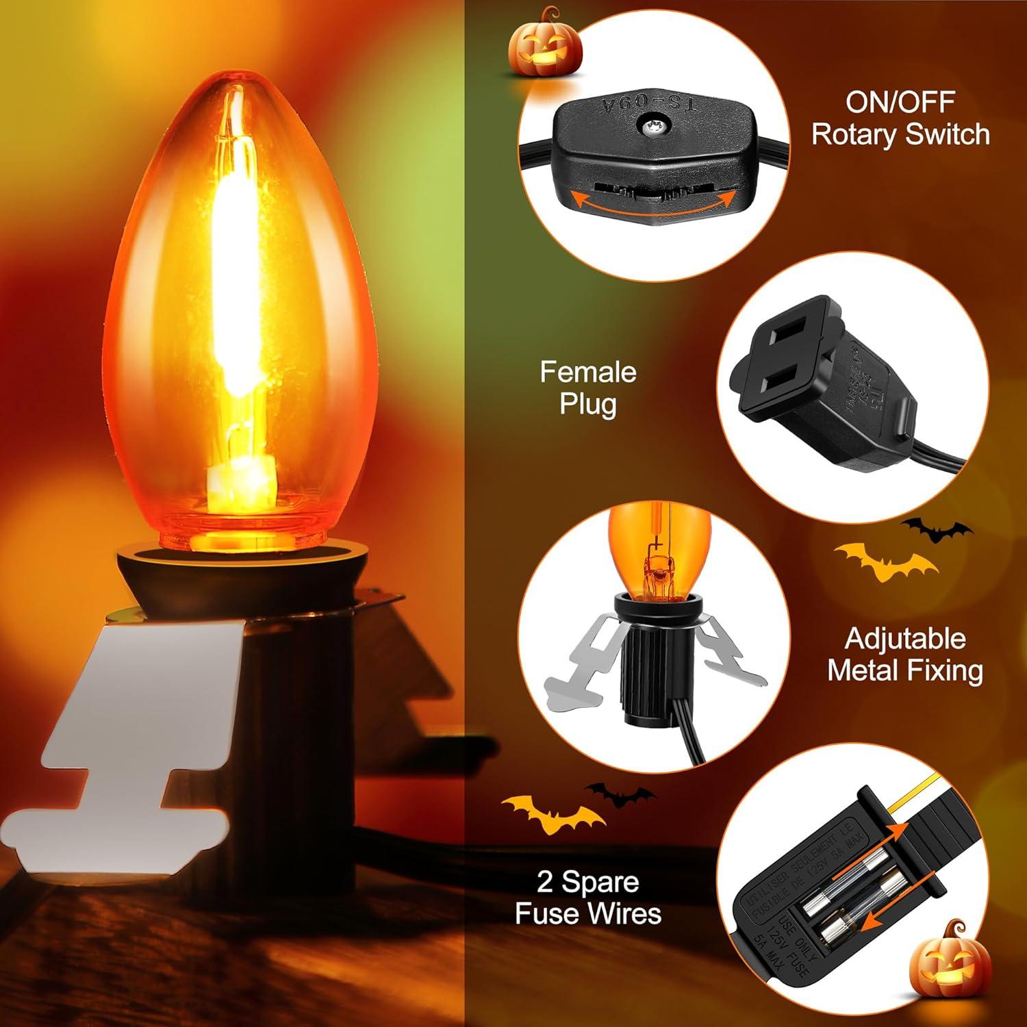 Kit de Cable Accesorio LED Naranja Meonum 1.83m 2 Piezas