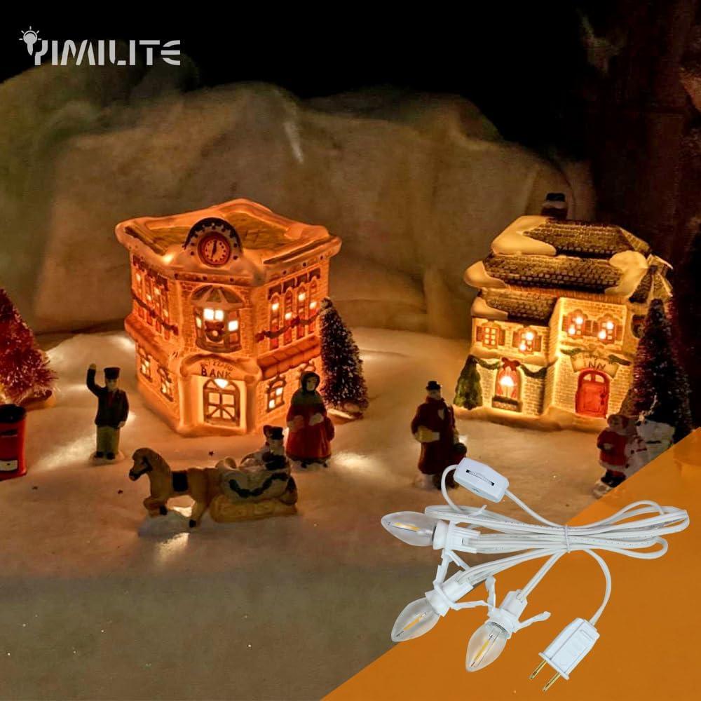 3 Bombillas LED C7 YIMILITE con Cordón Blanco y Clips