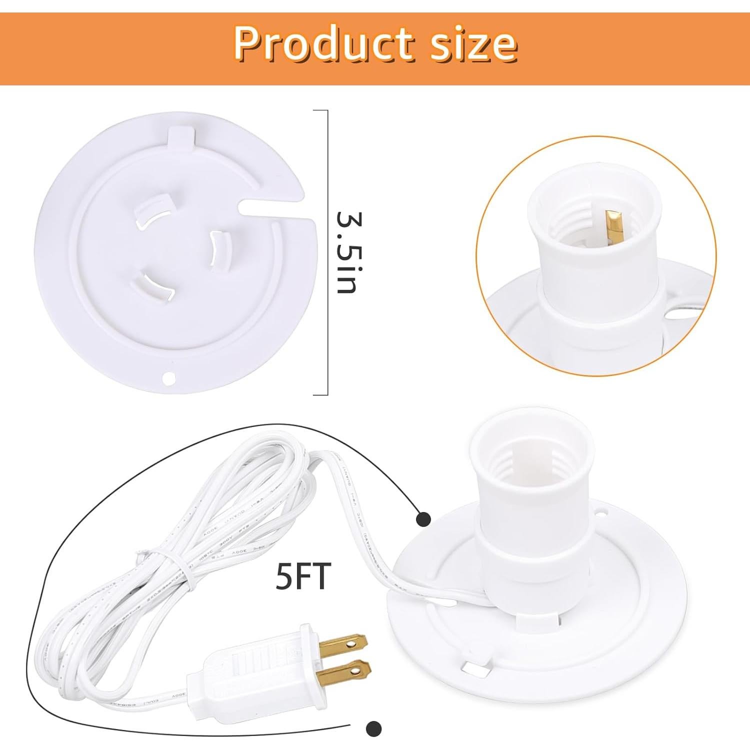 Kit de Cable de Luz E27/E26 Basysion para Decoración Navideña