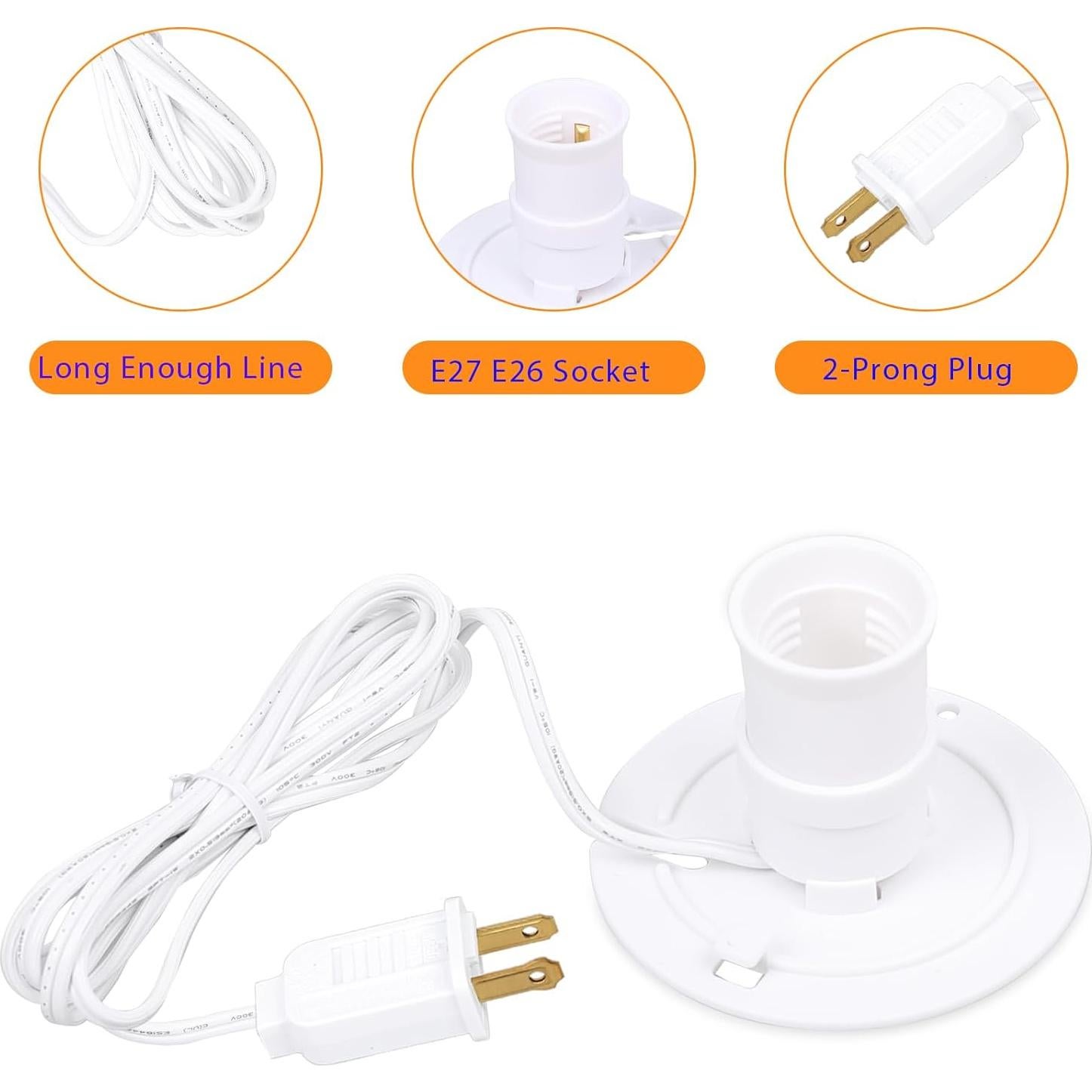 Kit de Cable de Luz E27/E26 Basysion para Decoración Navideña