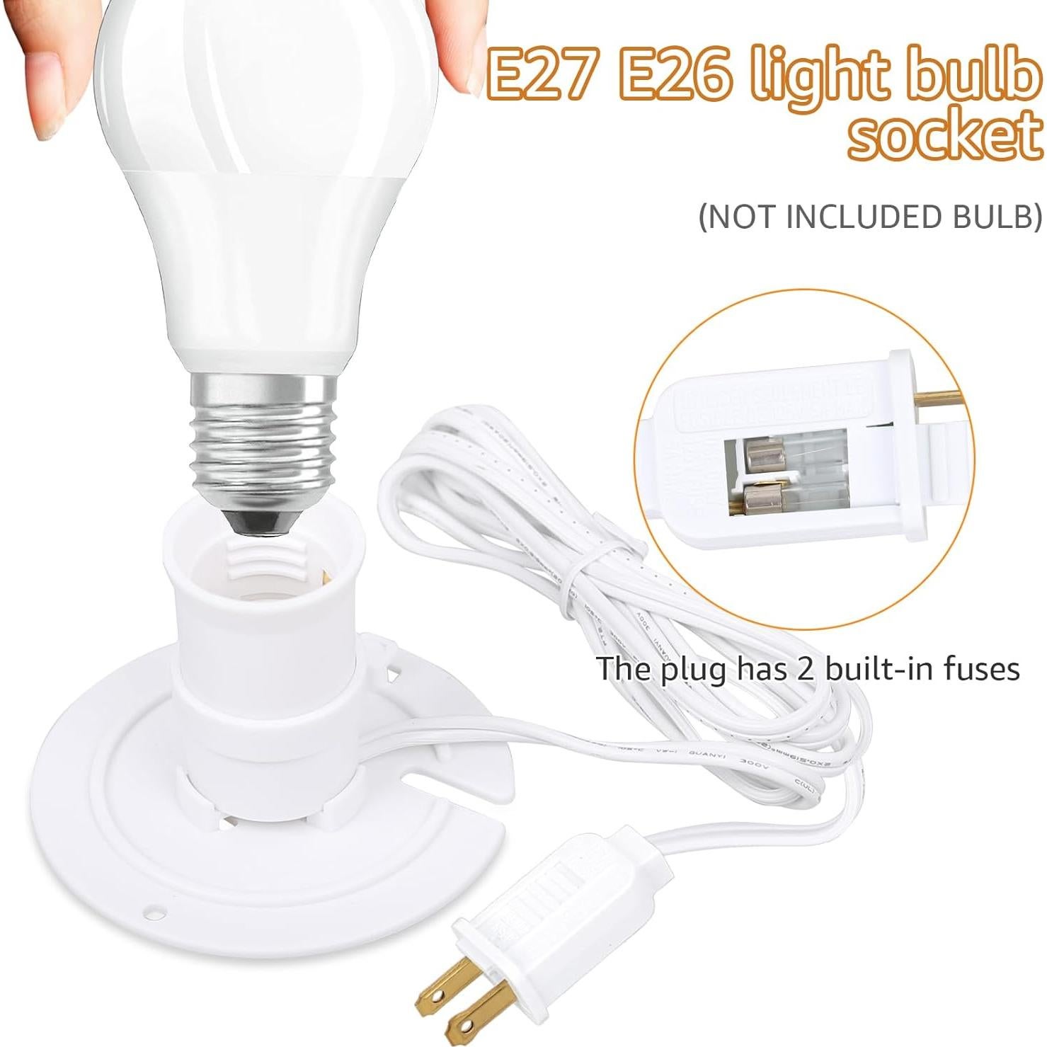 Kit de Cable de Luz E27/E26 Basysion para Decoración Navideña